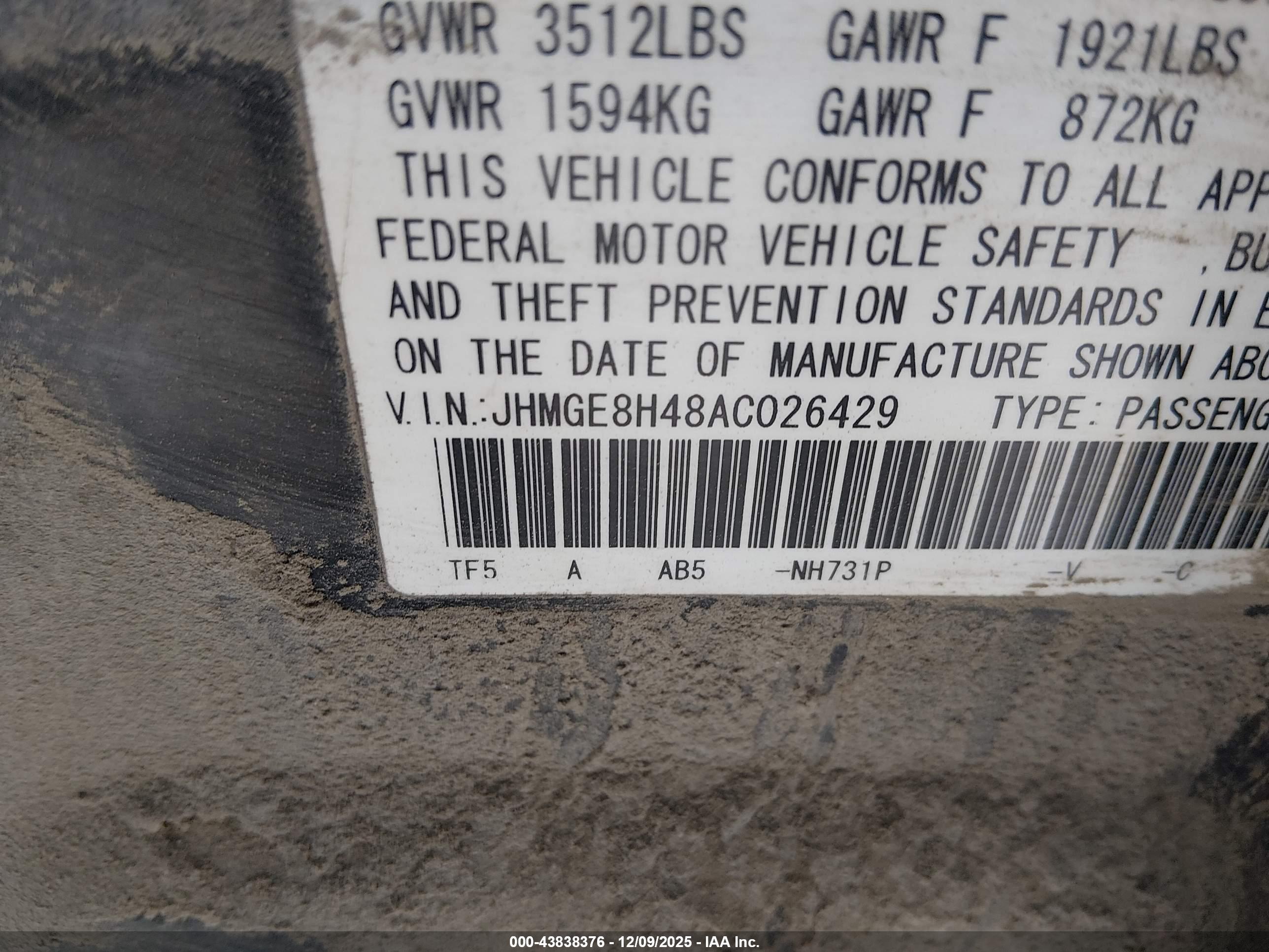HONDA FIT image 9