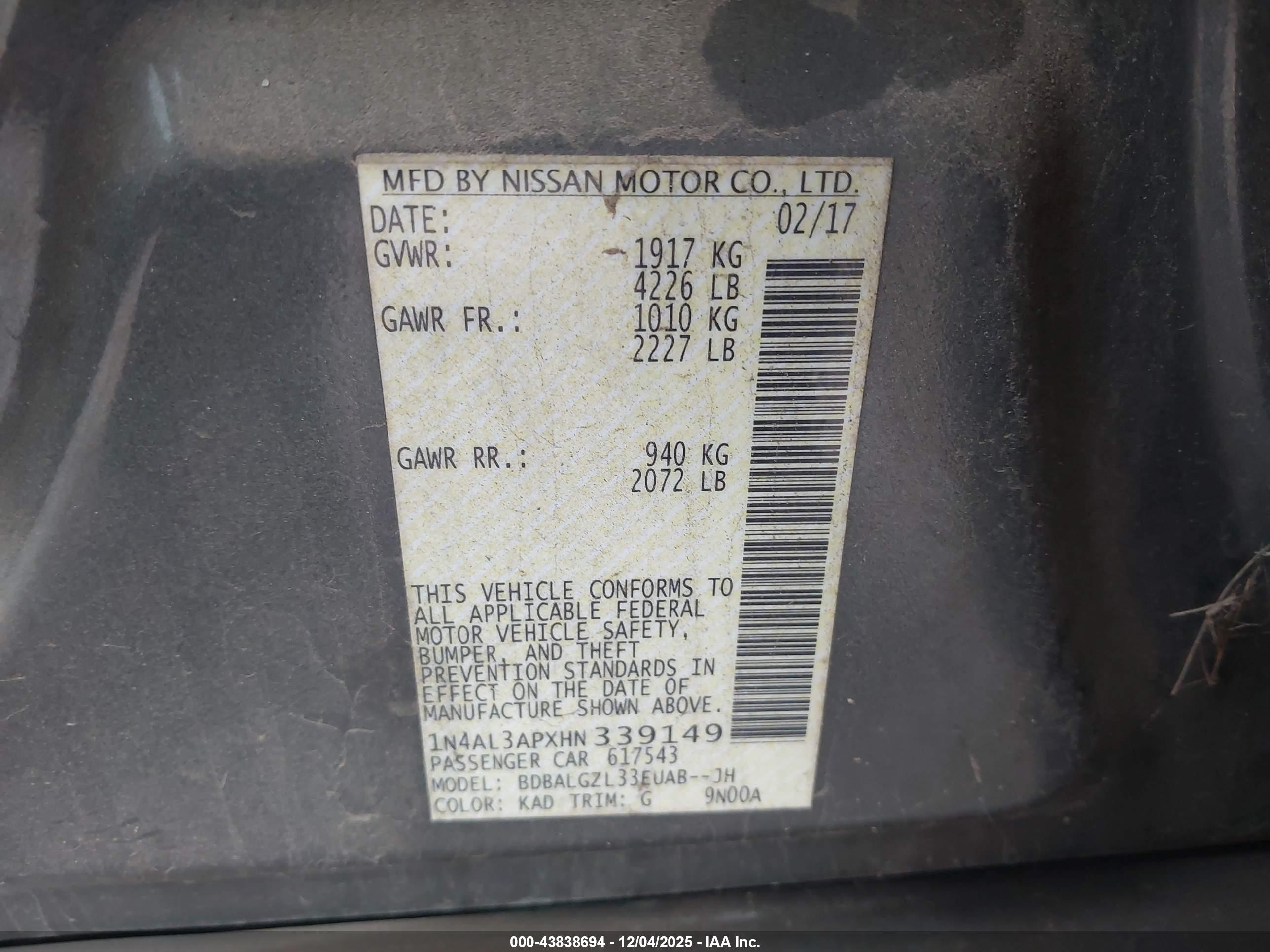 NISSAN ALTIMA image 9