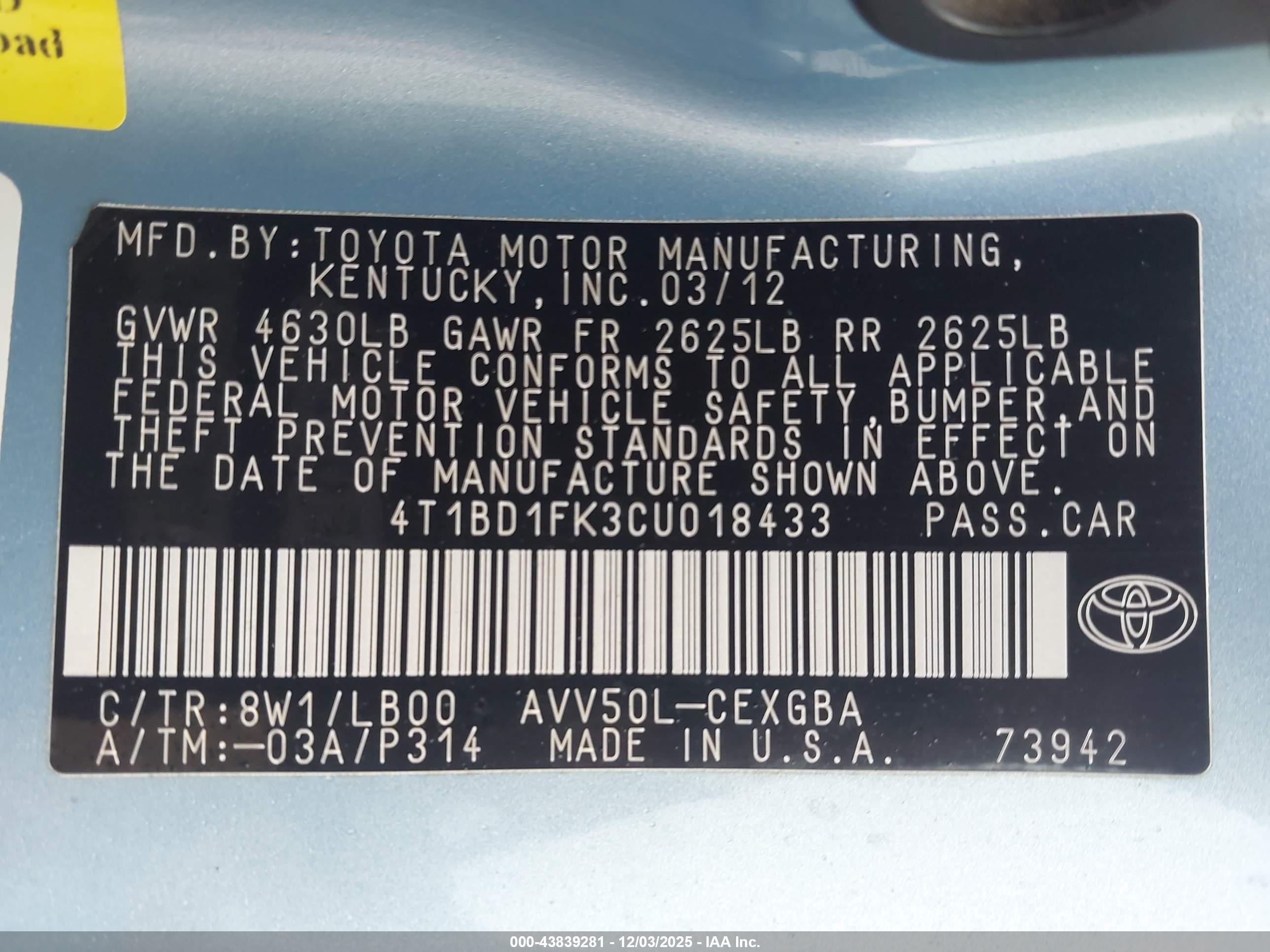 TOYOTA CAMRY image 9