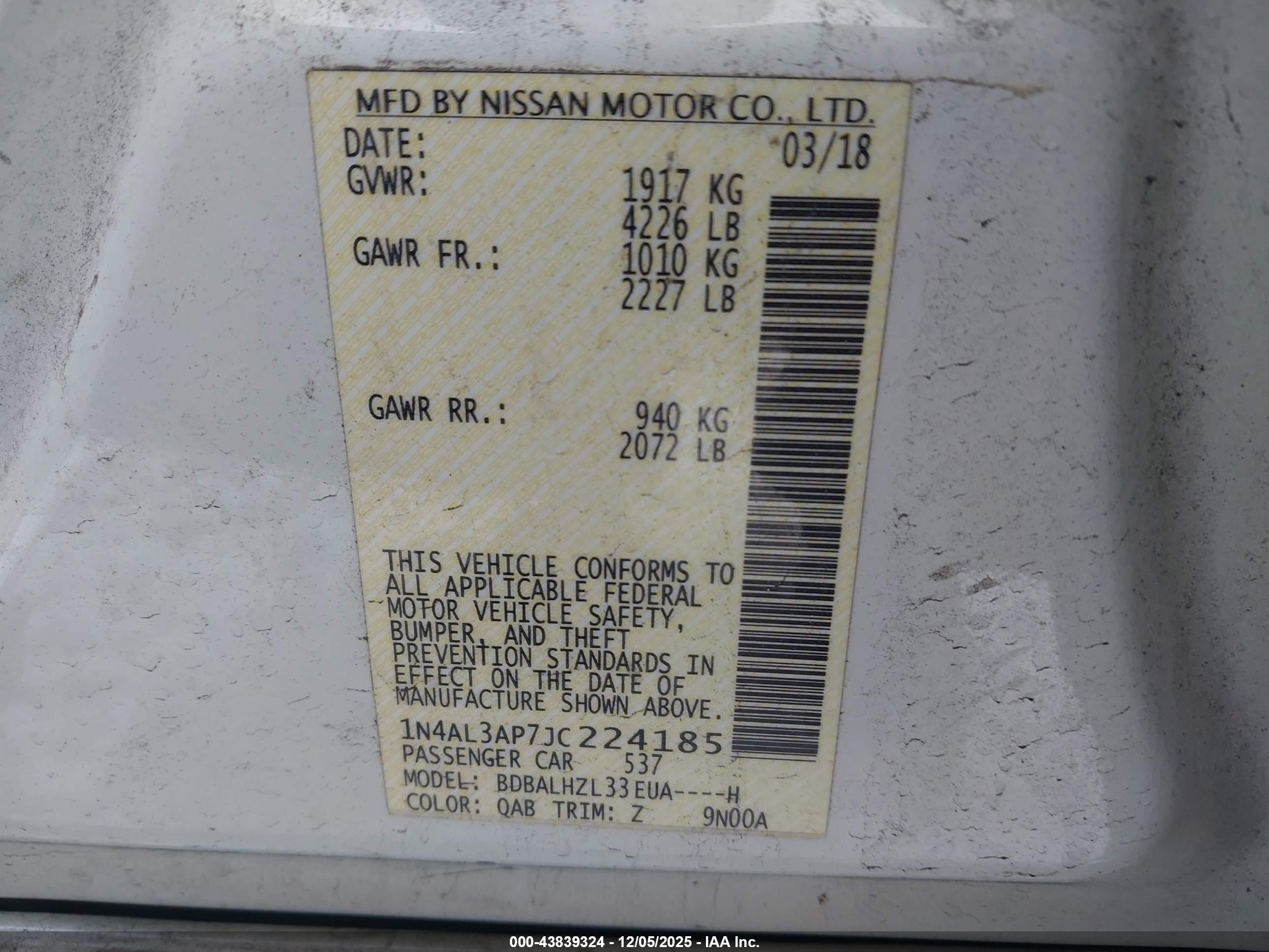 NISSAN ALTIMA image 9