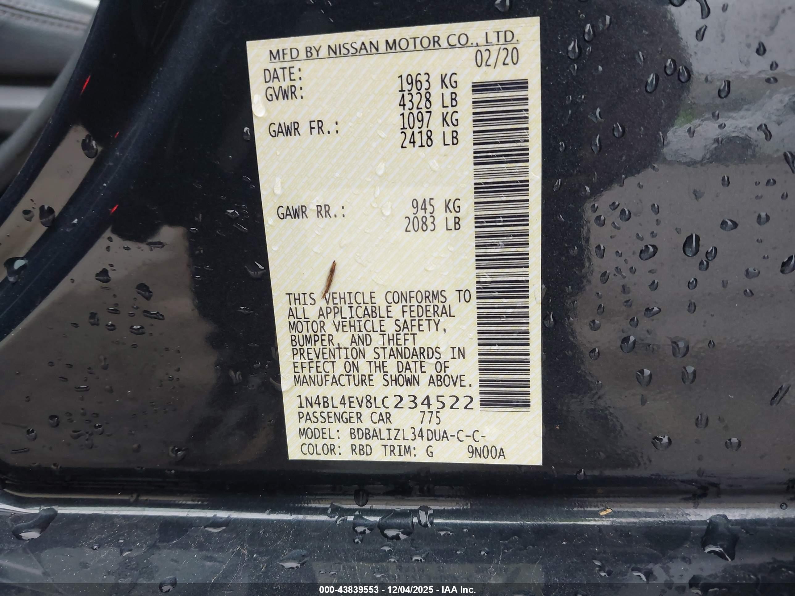 NISSAN ALTIMA image 9