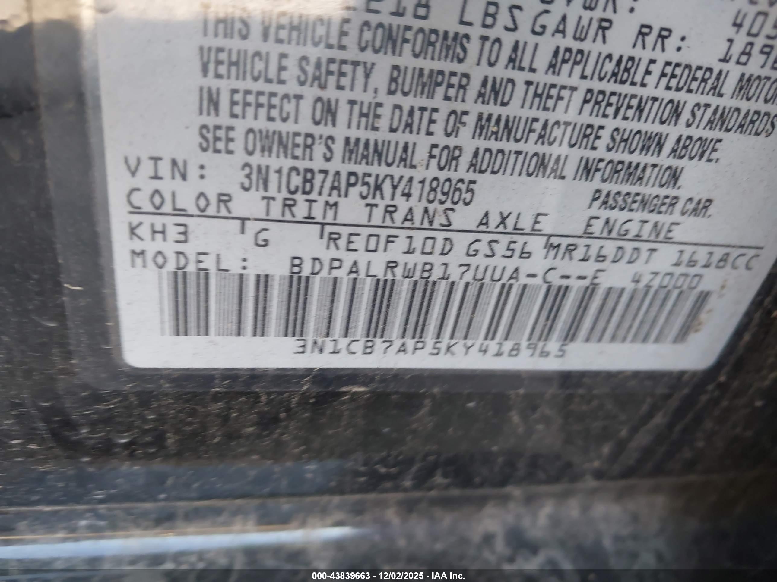 NISSAN SENTRA image 9