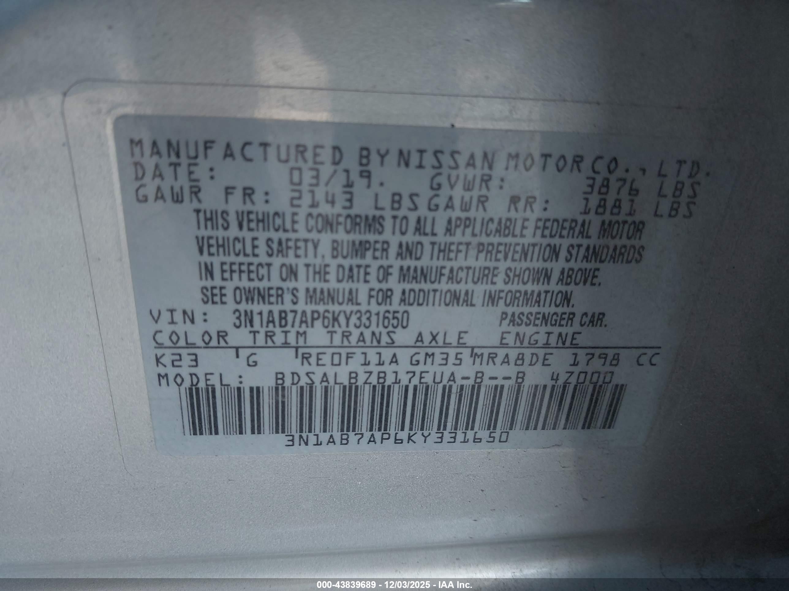 NISSAN SENTRA image 9