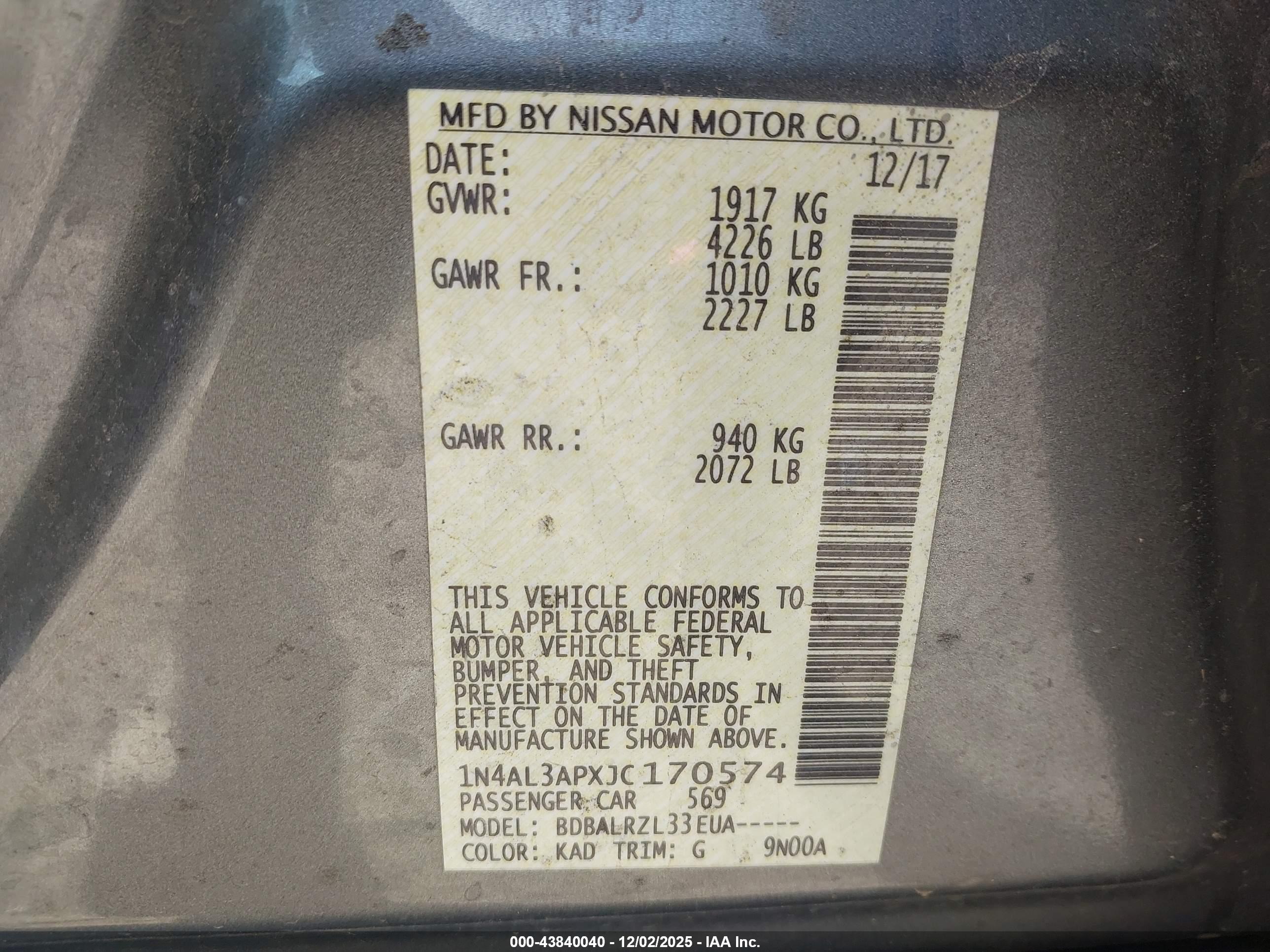 NISSAN ALTIMA image 9