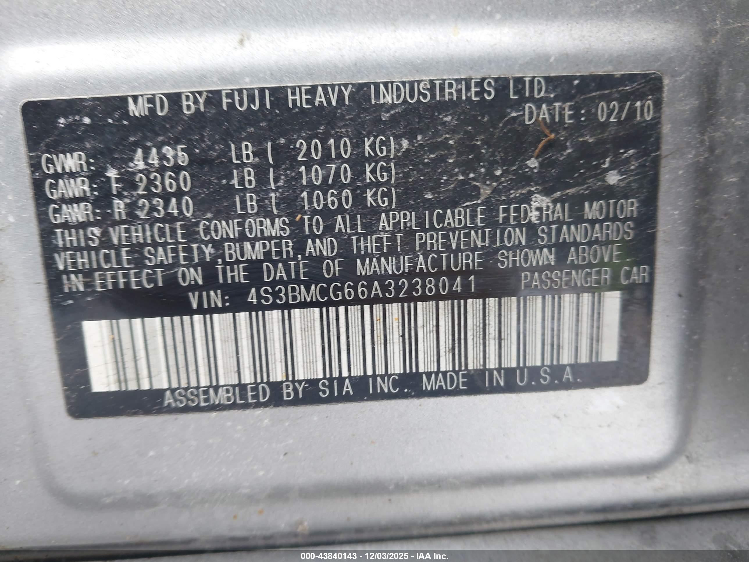 SUBARU LEGACY image 9