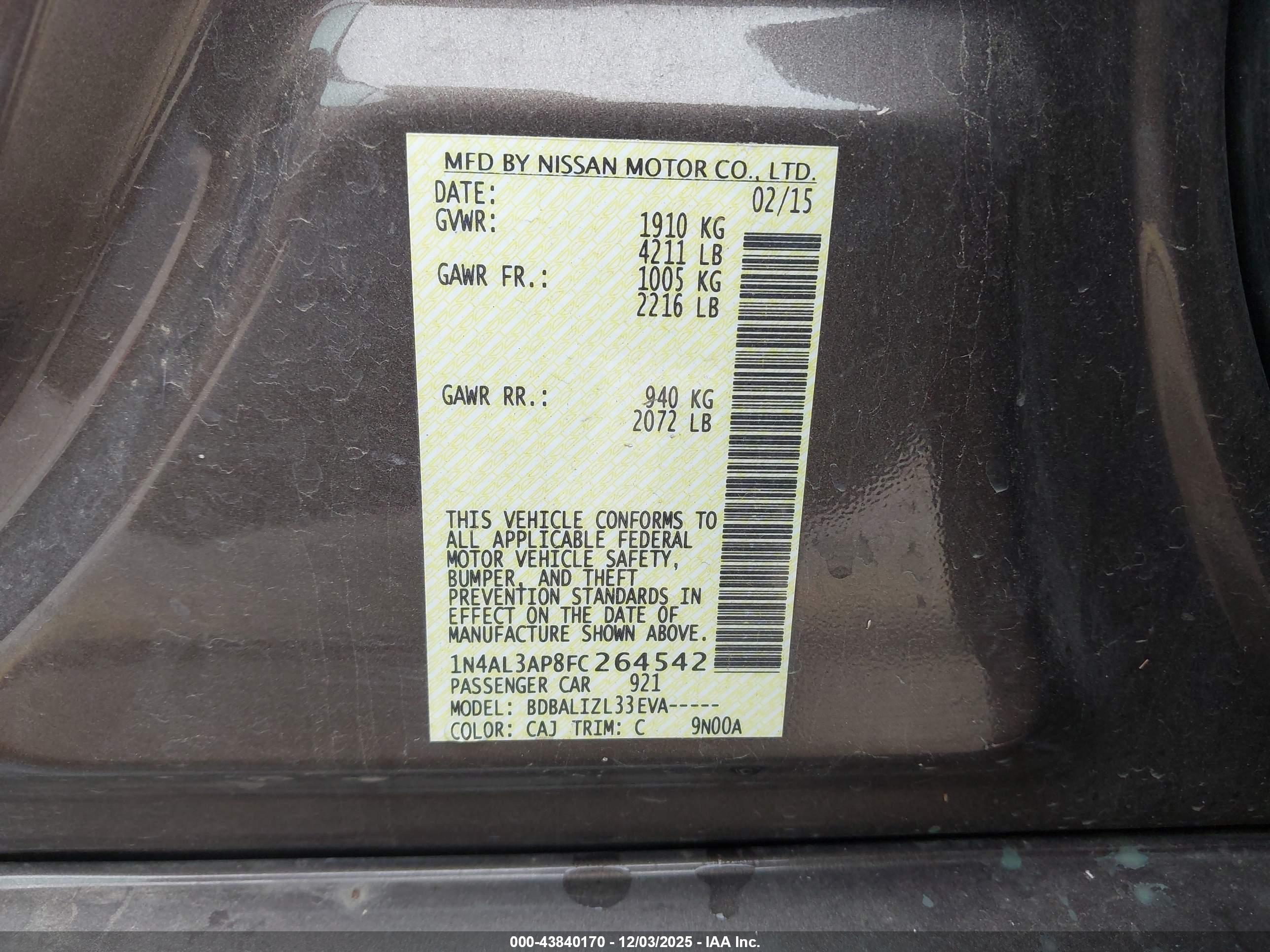 NISSAN ALTIMA image 9