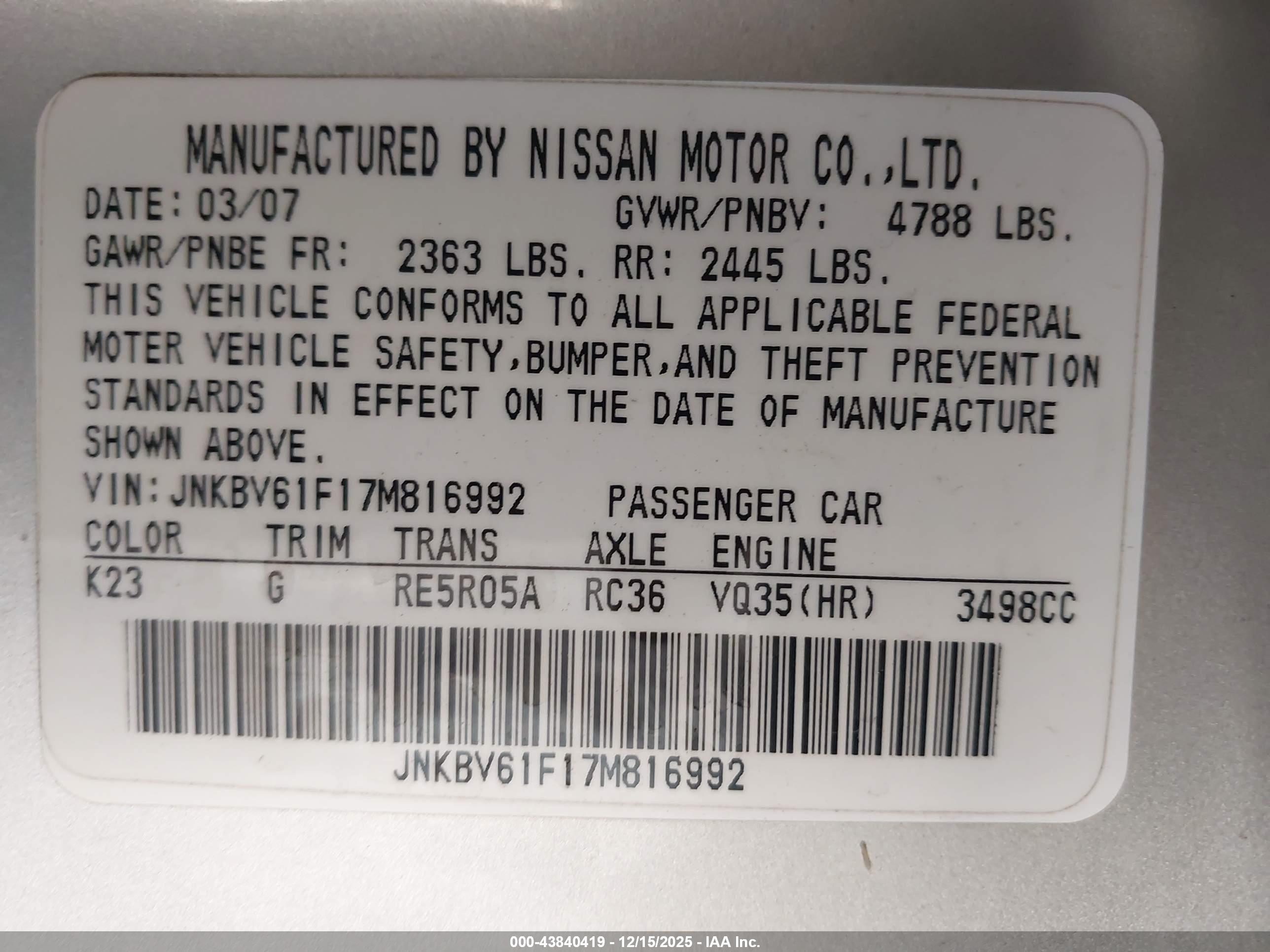 INFINITI G35X image 9
