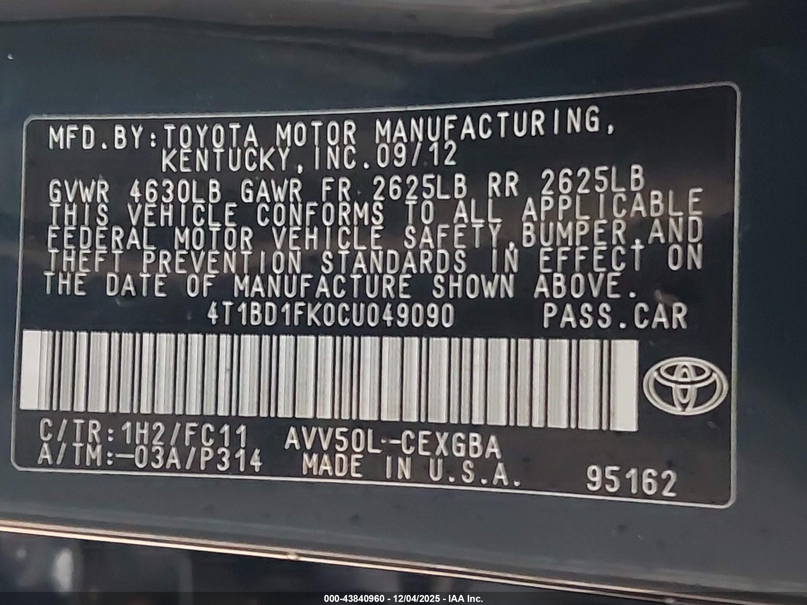 TOYOTA CAMRY image 9