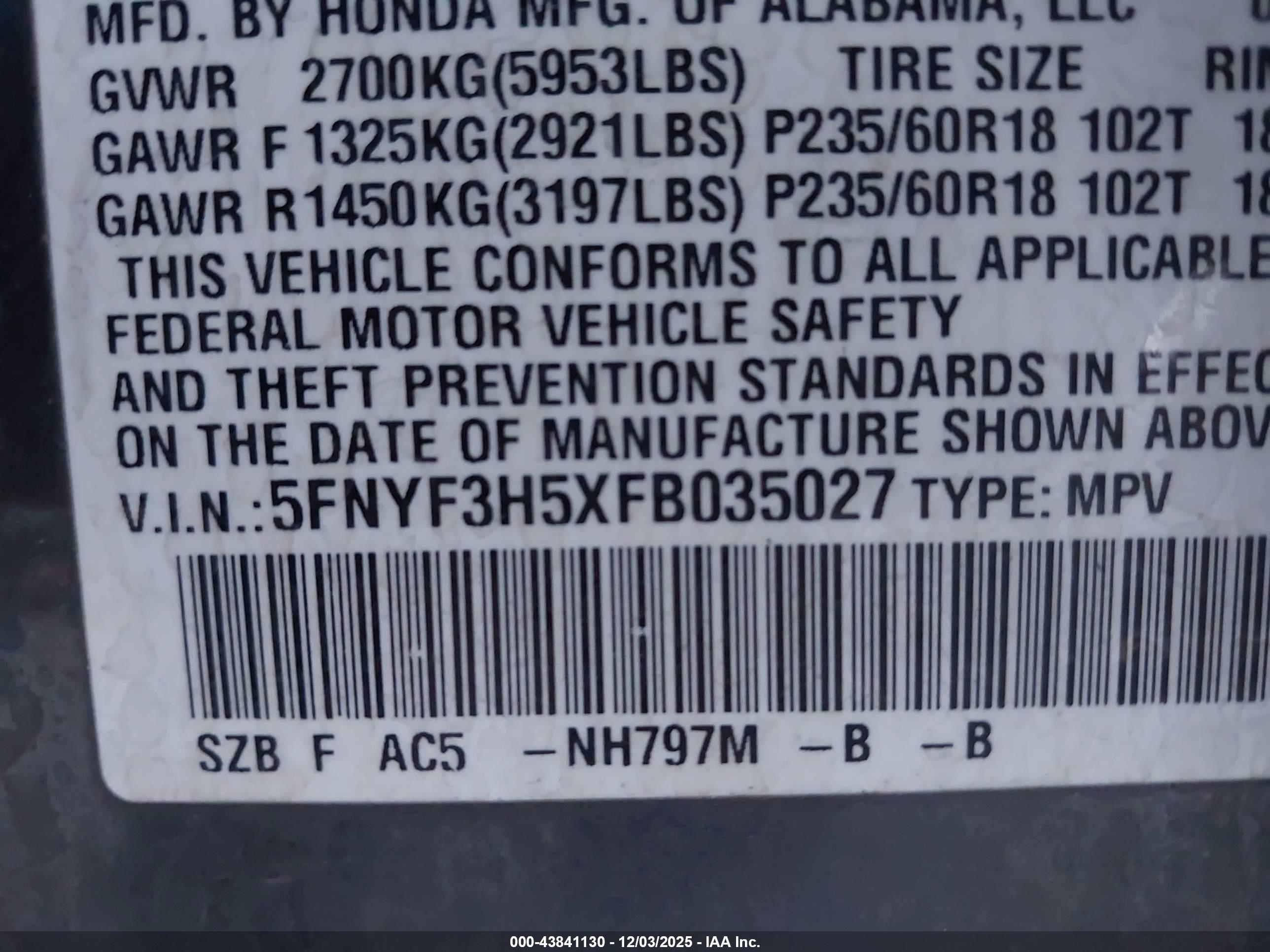 HONDA PILOT image 9