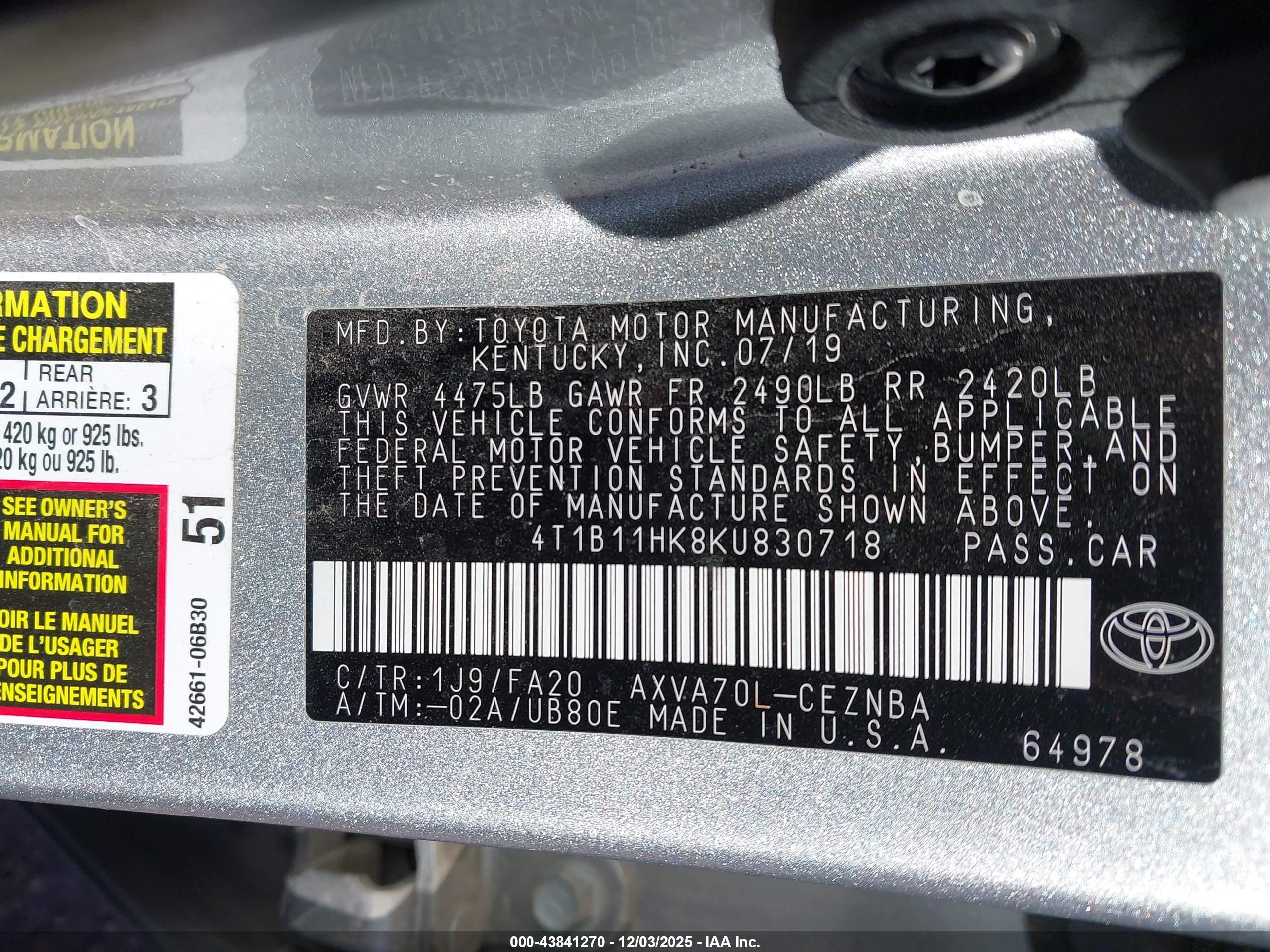 TOYOTA CAMRY image 9
