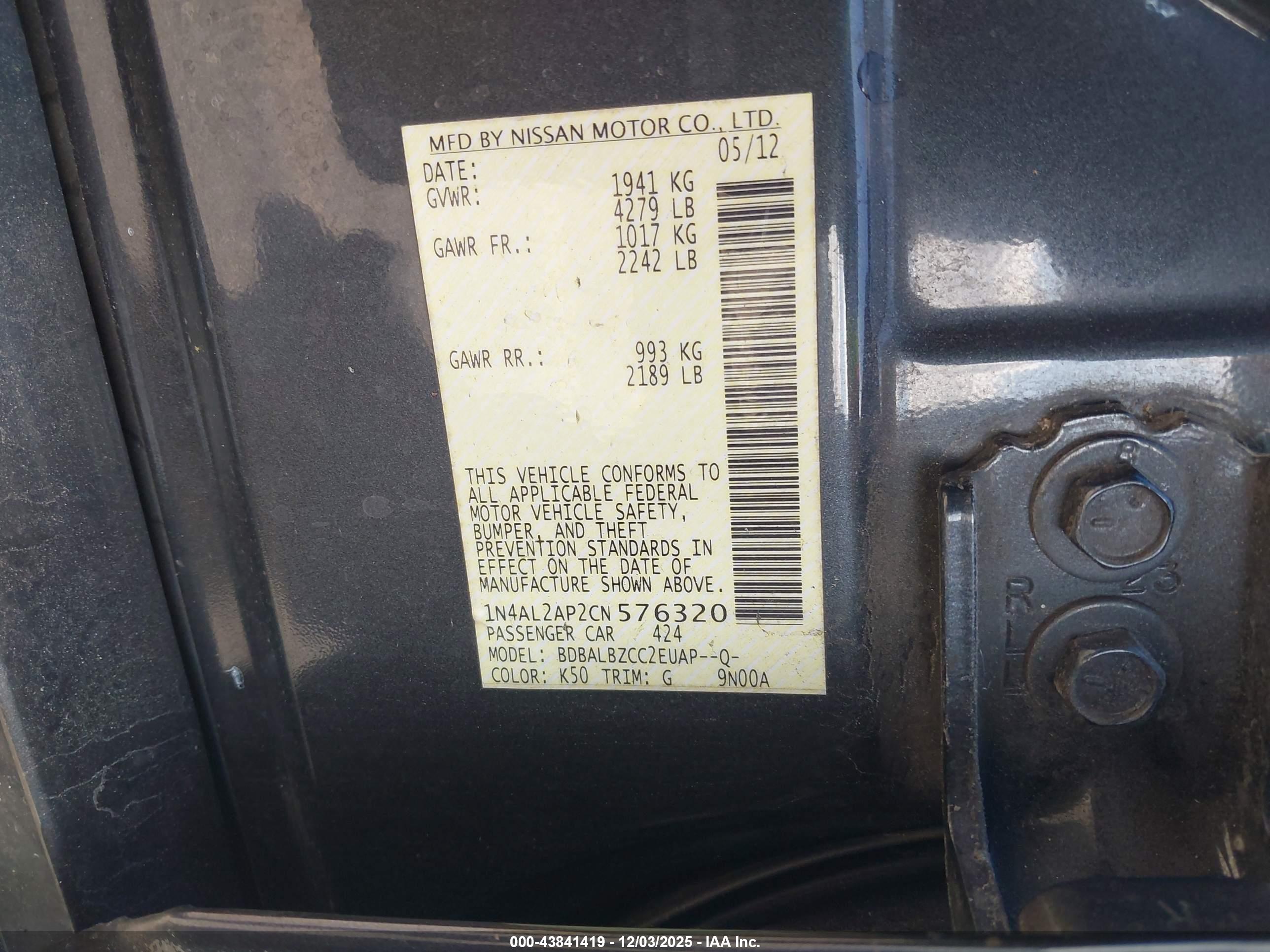 NISSAN ALTIMA image 9