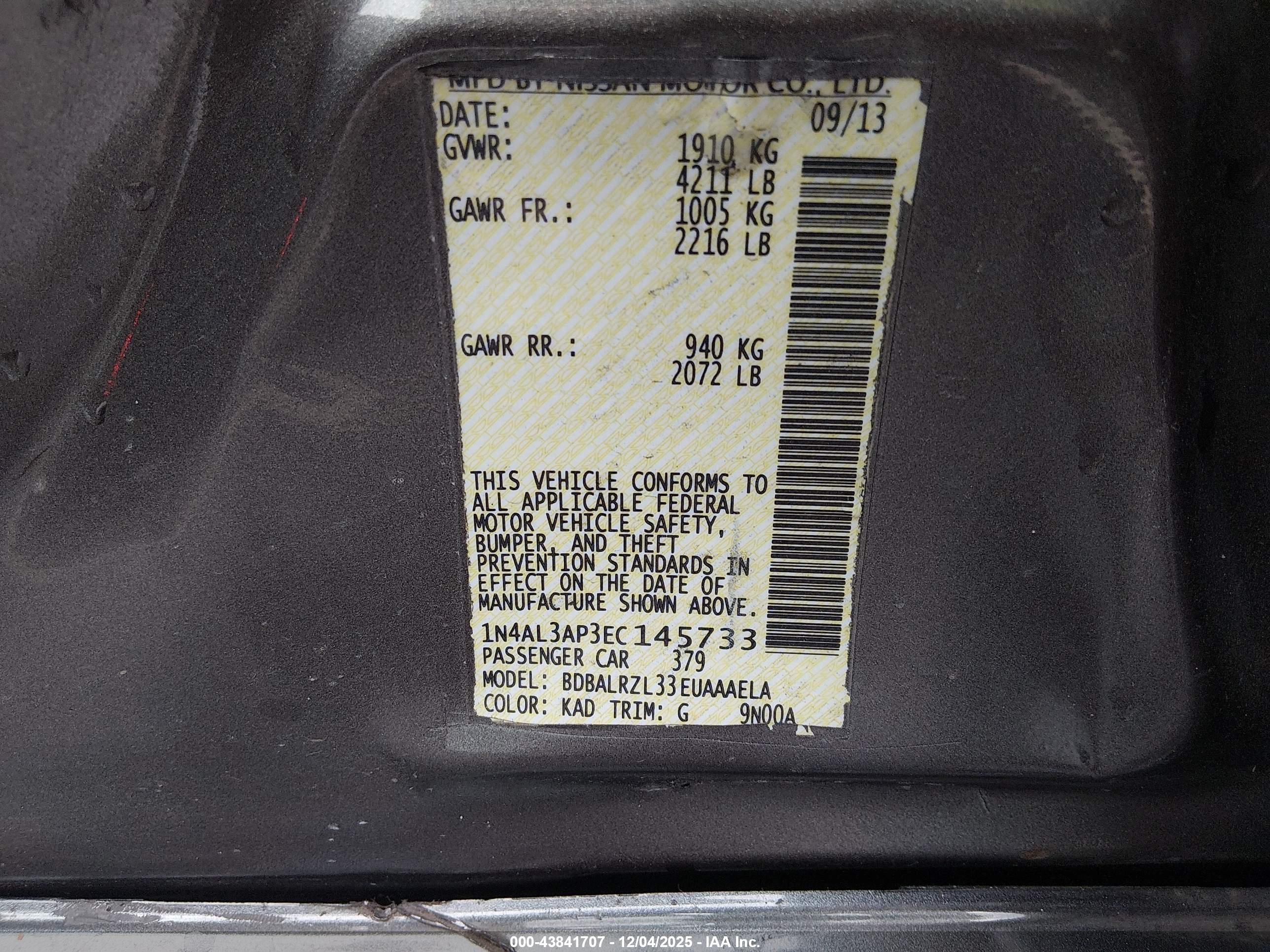 NISSAN ALTIMA image 9