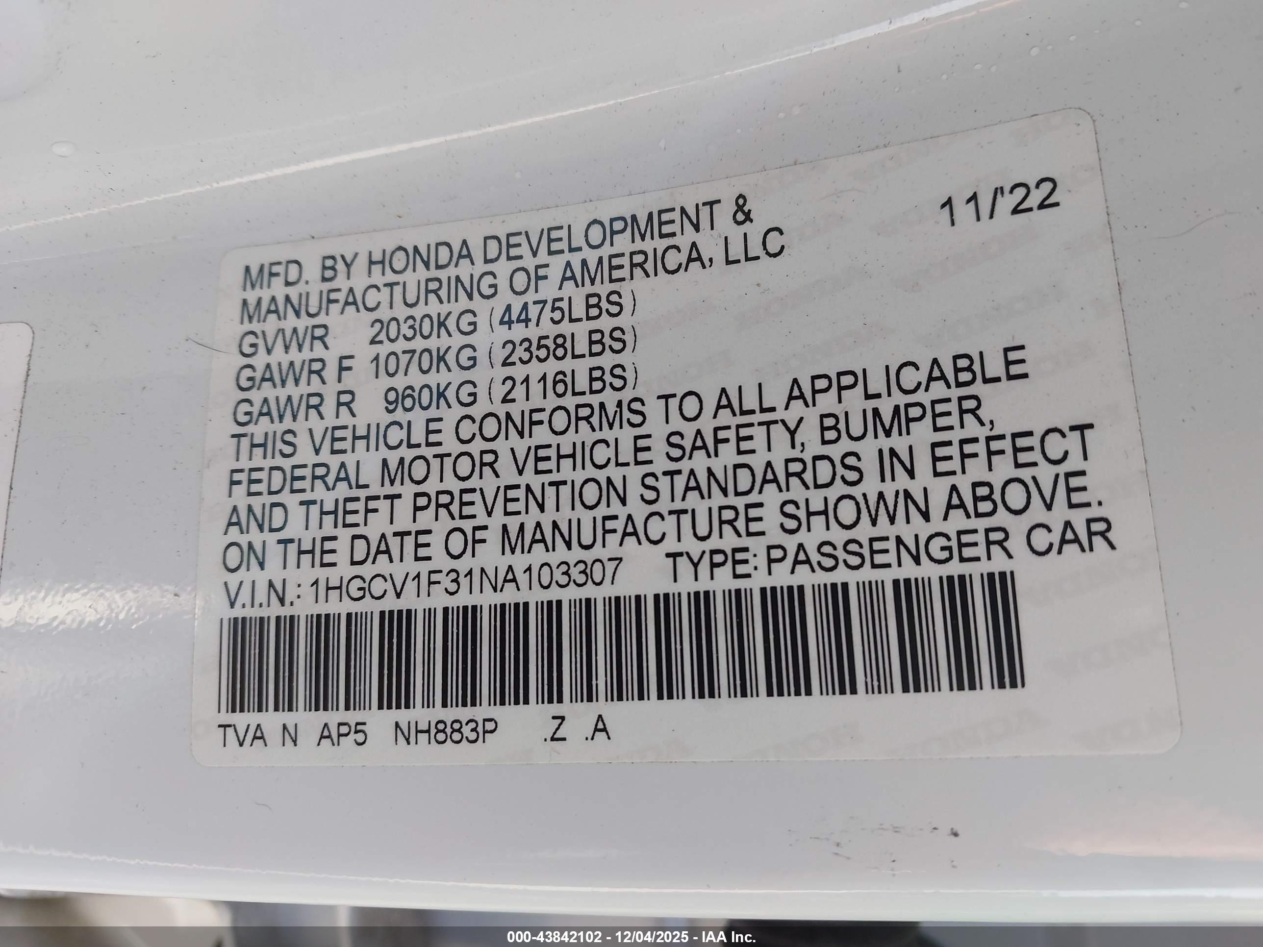 HONDA ACCORD image 9