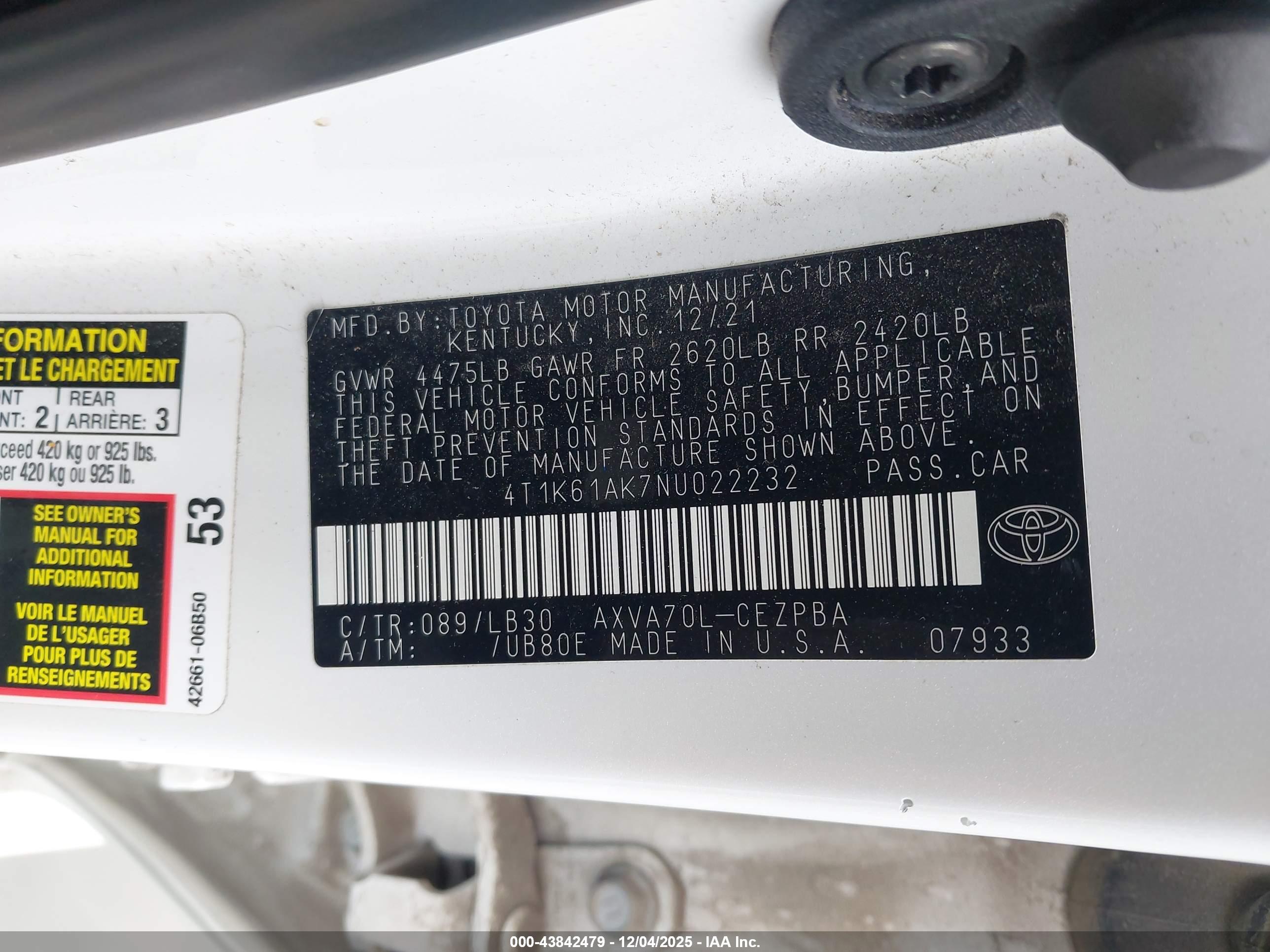 TOYOTA CAMRY image 9