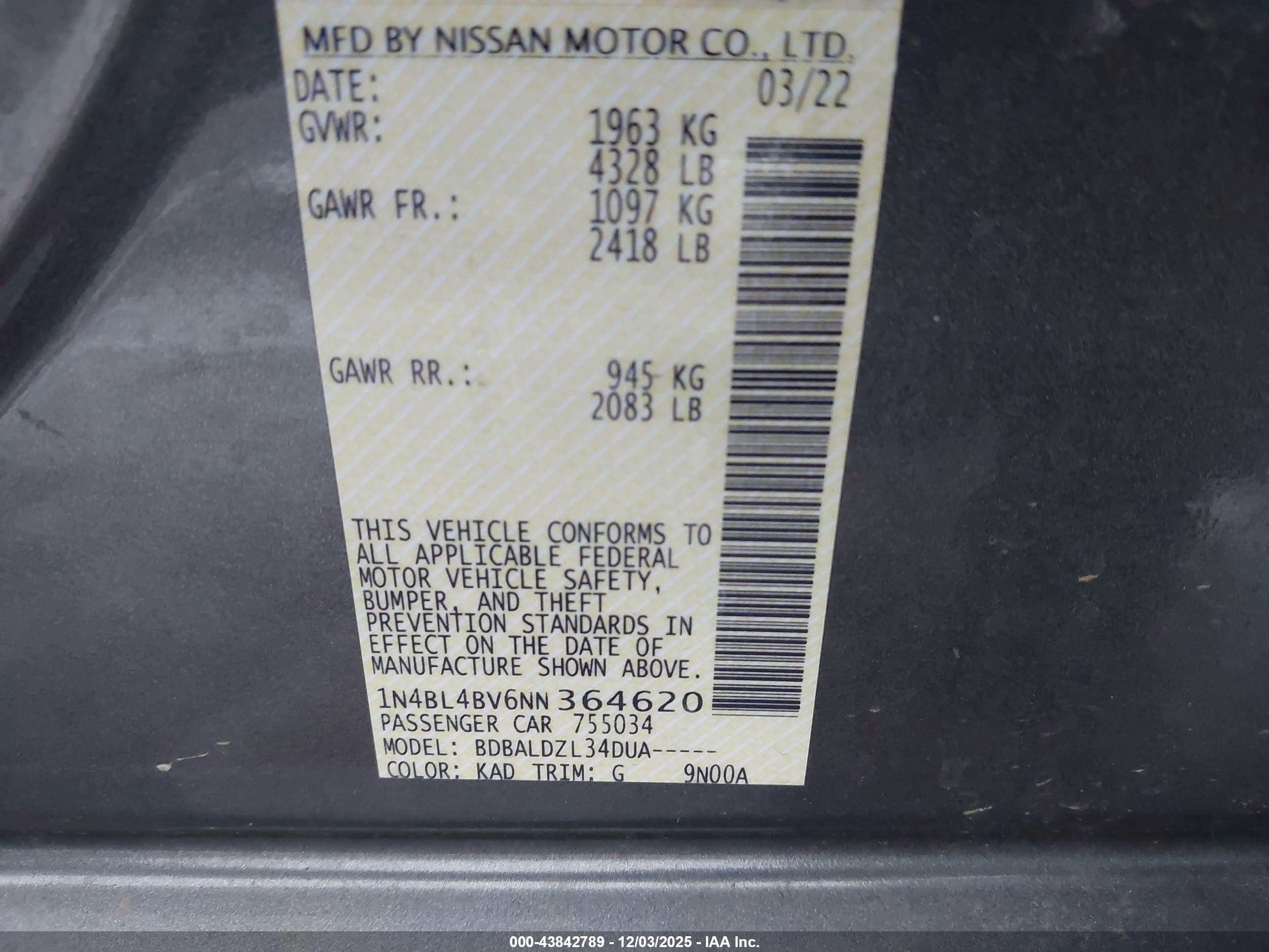 NISSAN ALTIMA image 9