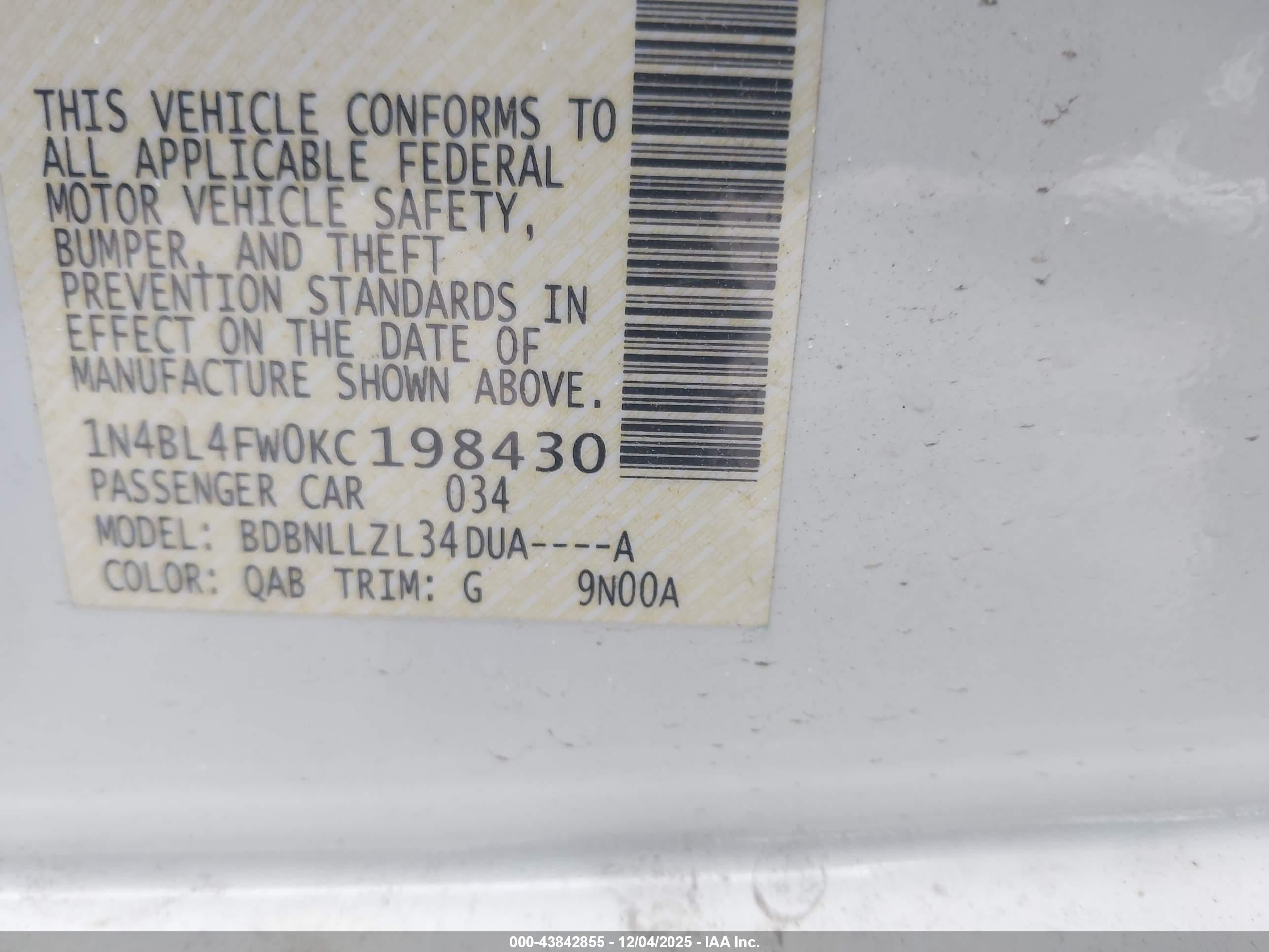 NISSAN ALTIMA image 9