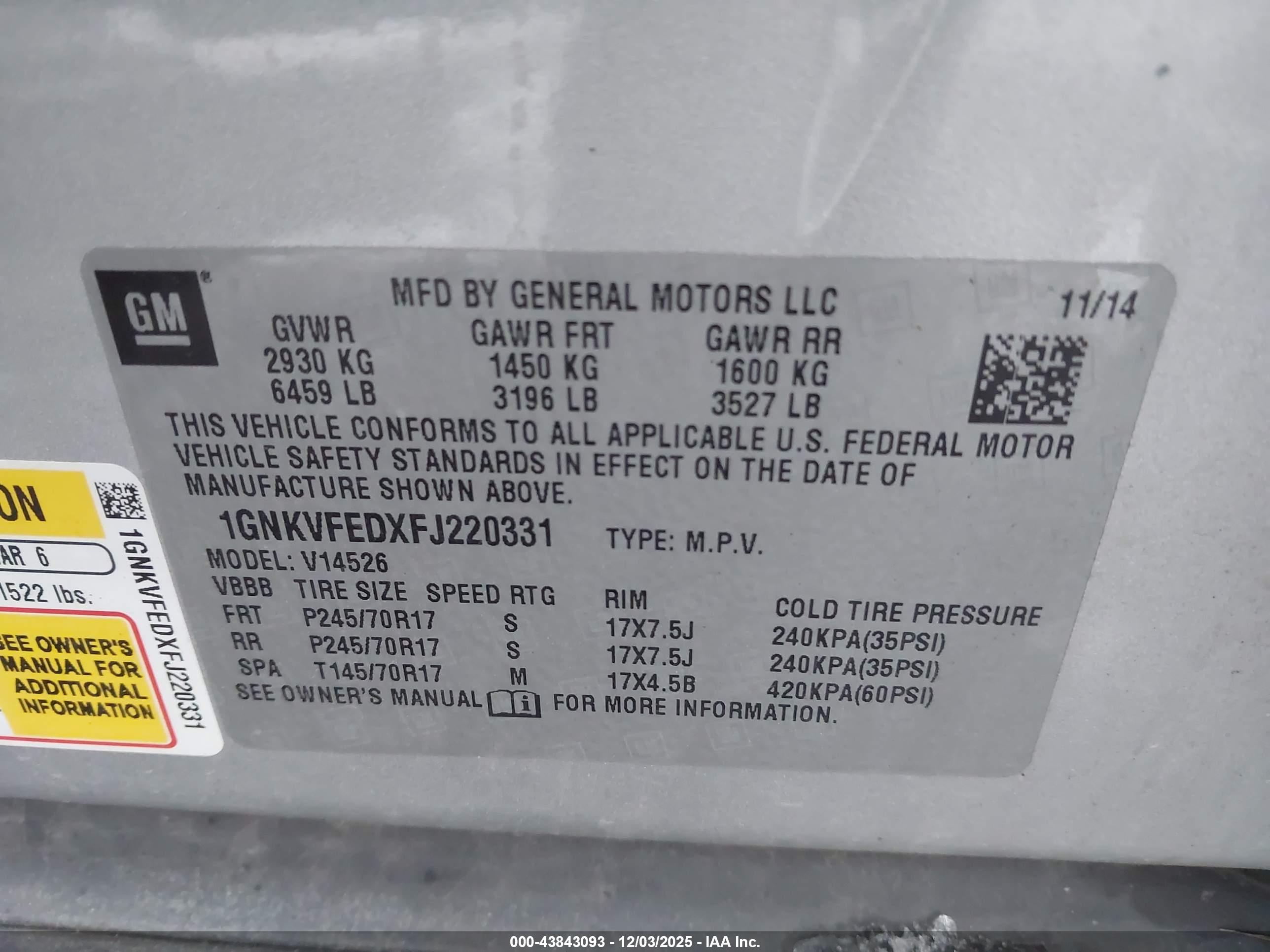 CHEVROLET TRAVERSE image 9