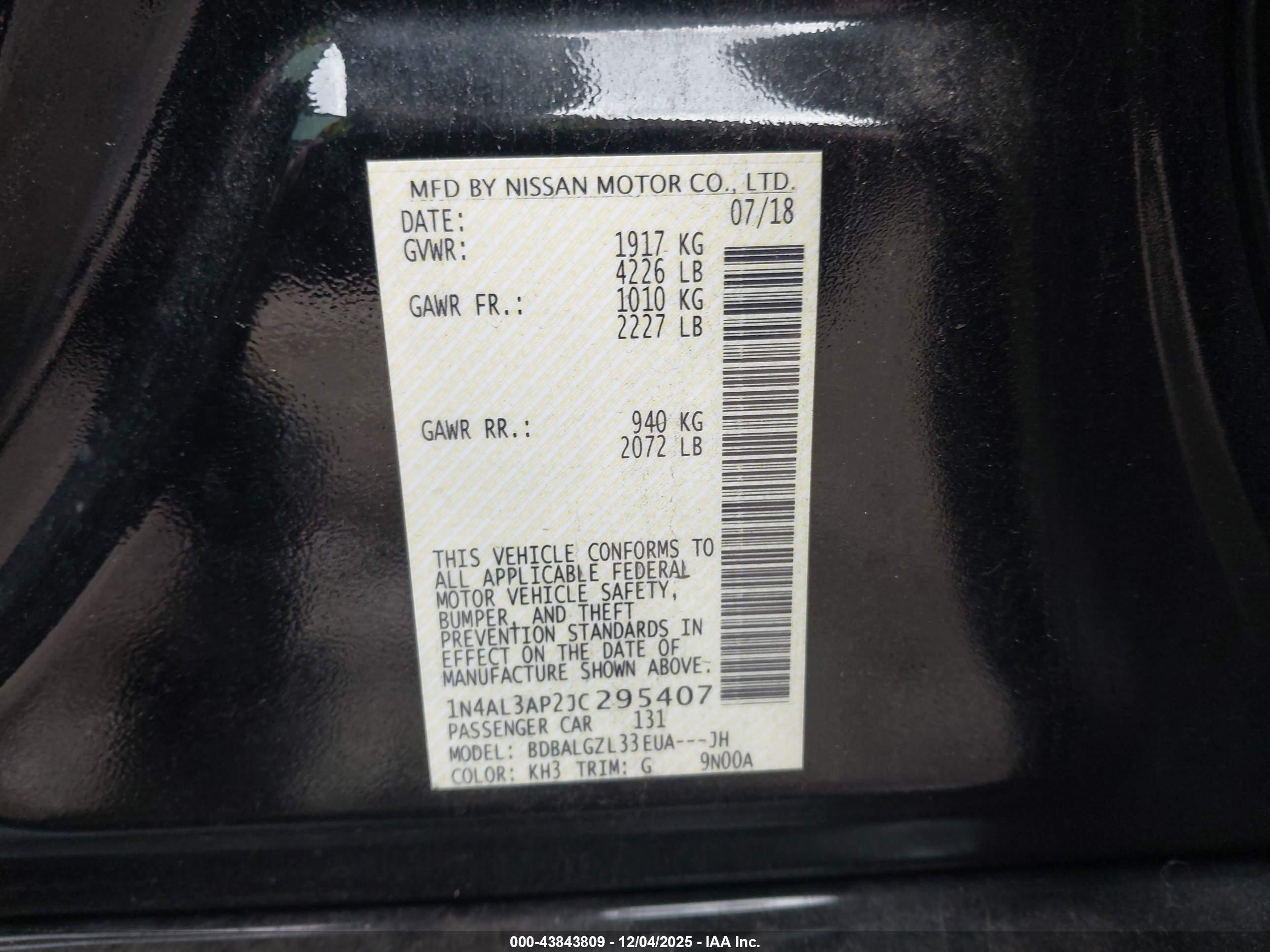 NISSAN ALTIMA image 9