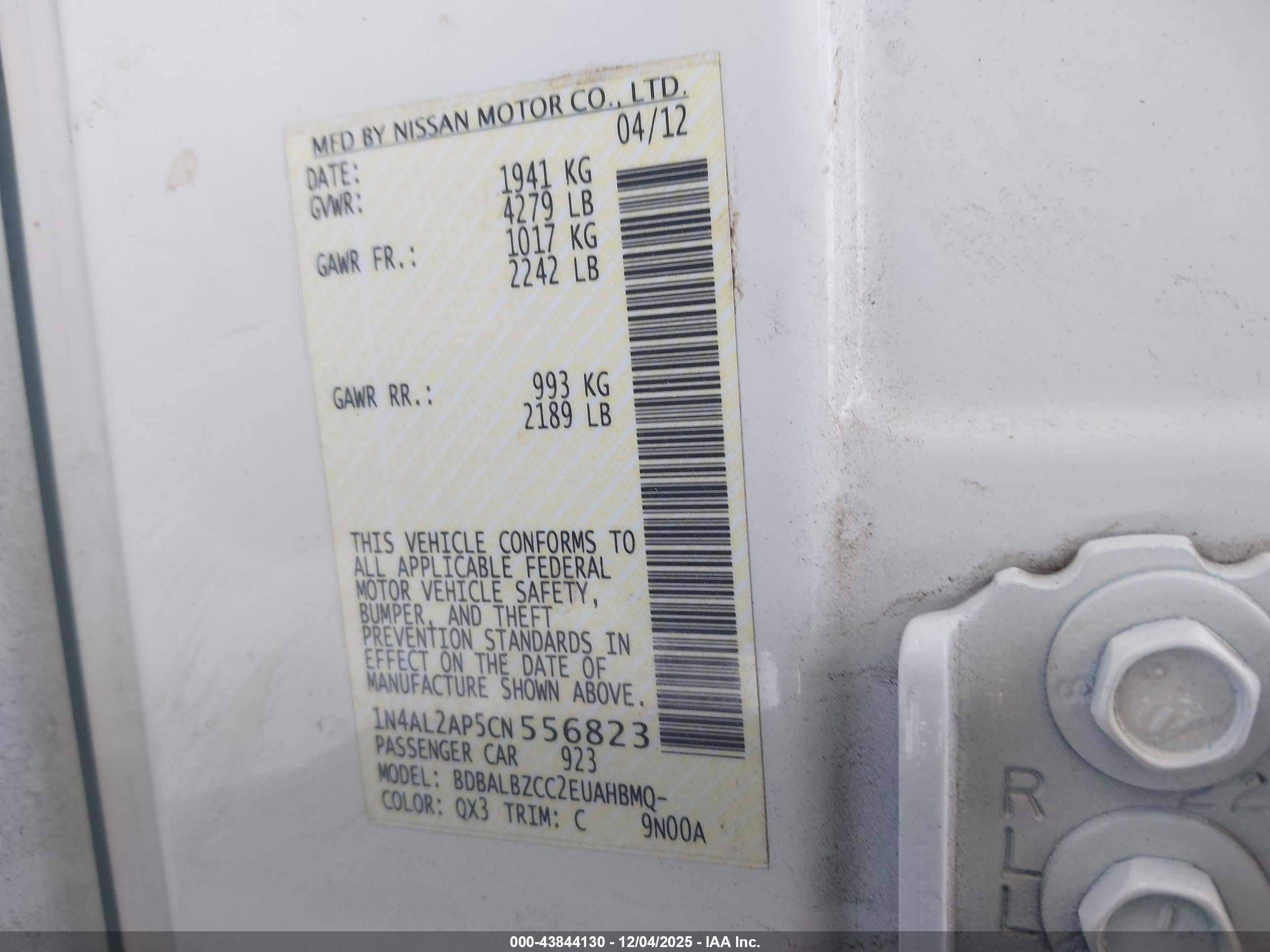 NISSAN ALTIMA image 9