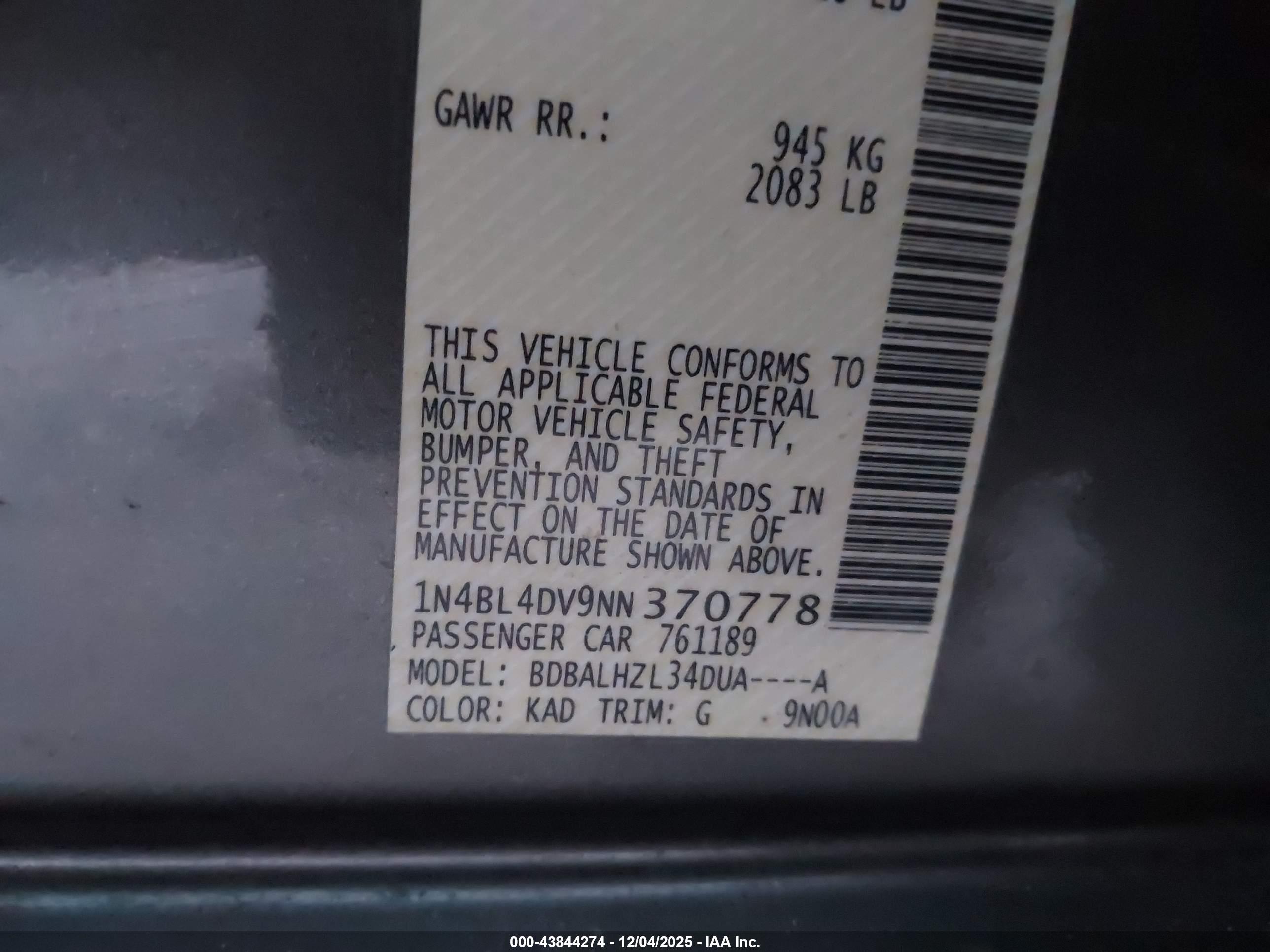NISSAN ALTIMA image 9