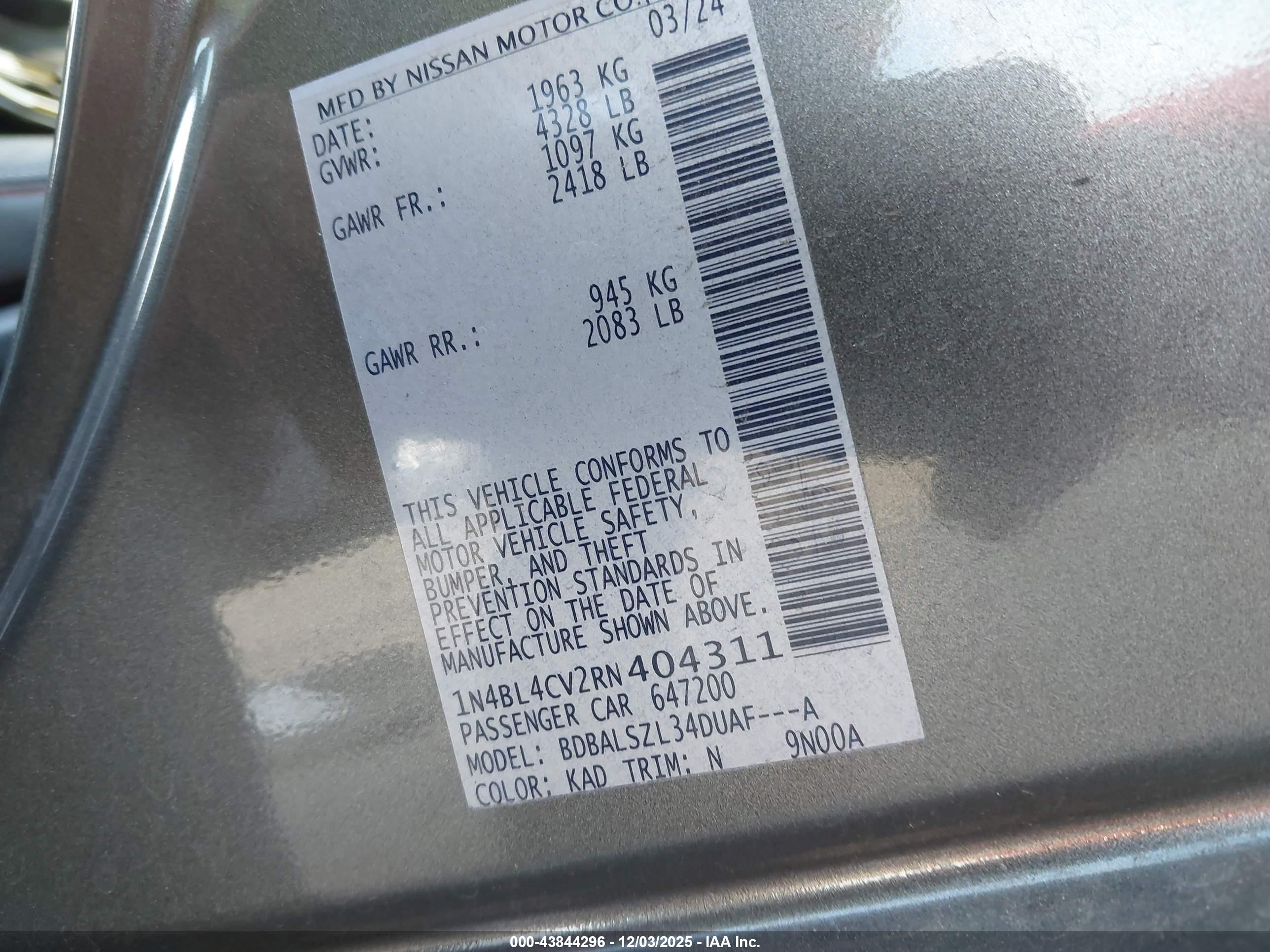 NISSAN ALTIMA image 9