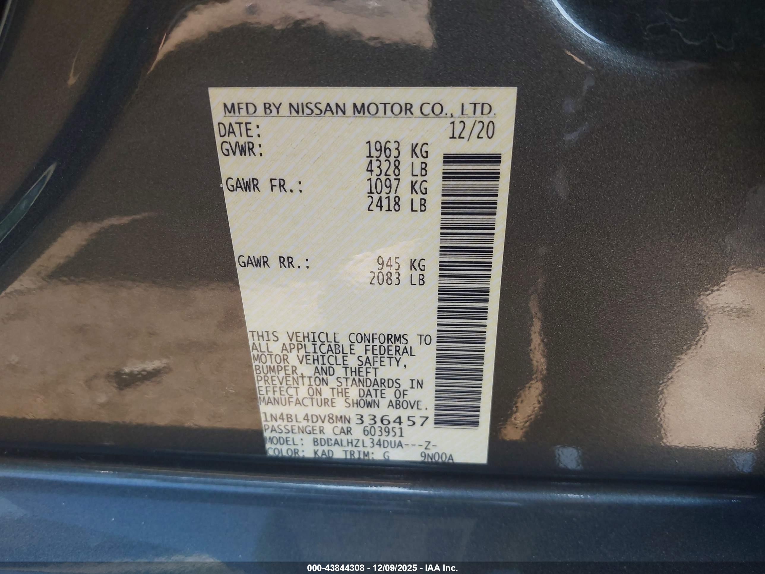 NISSAN ALTIMA image 9