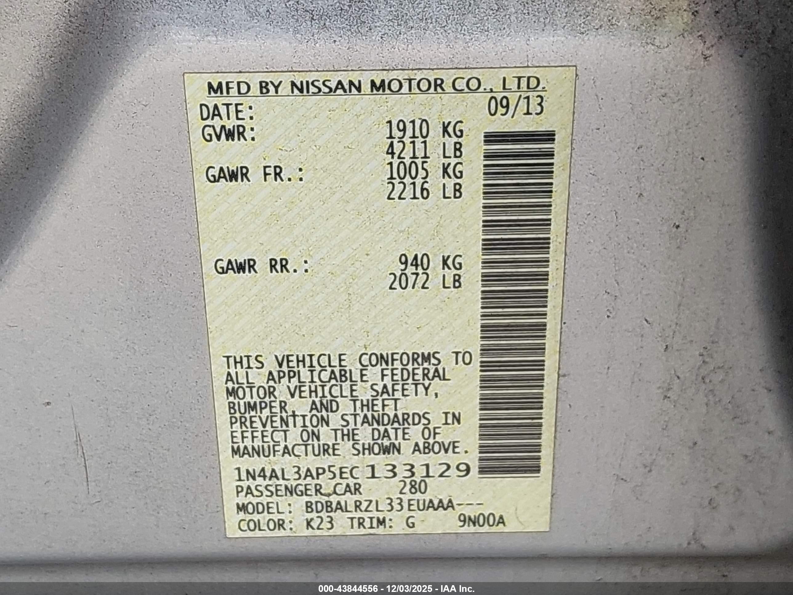 NISSAN ALTIMA image 9