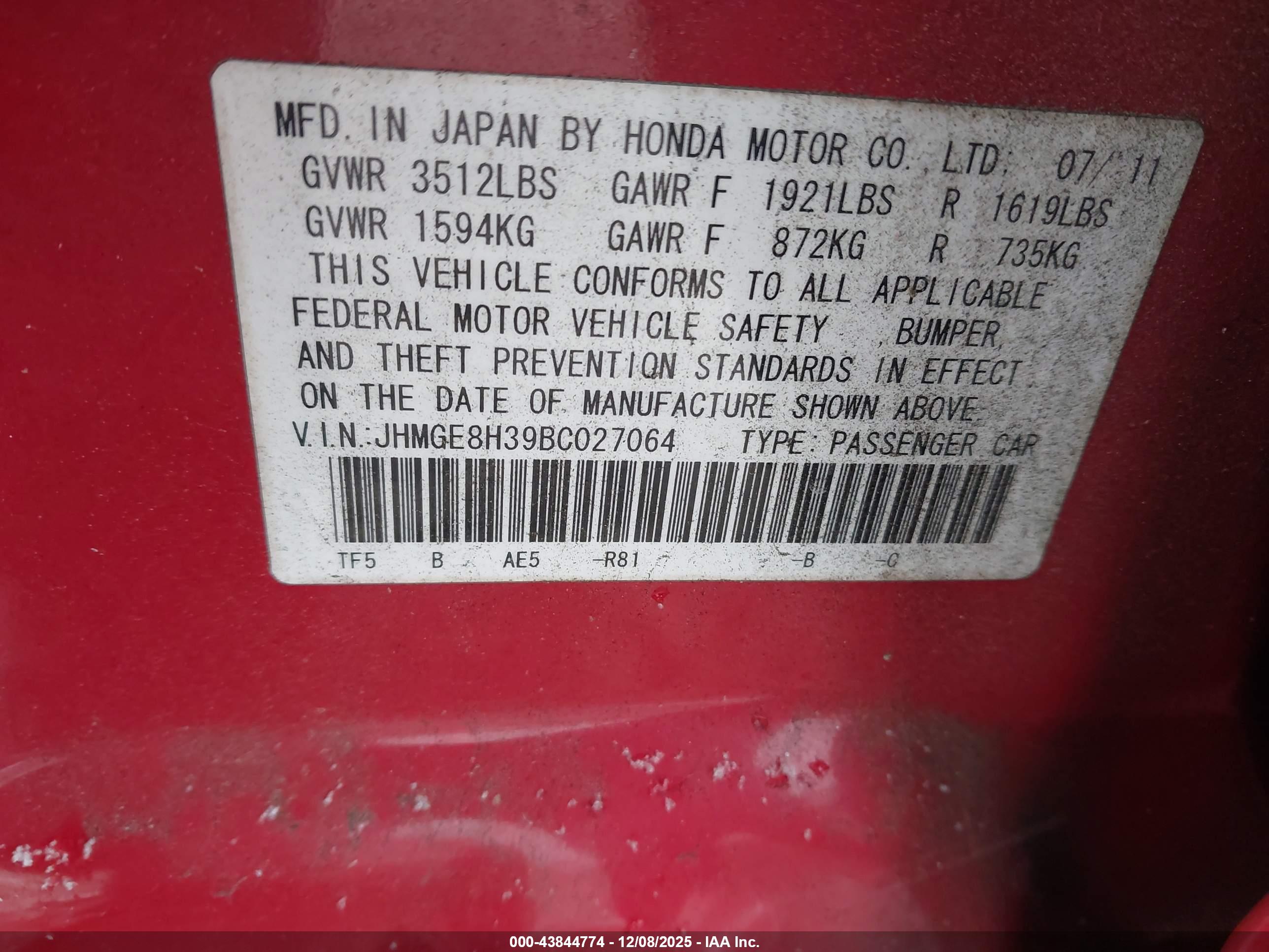 HONDA FIT image 9