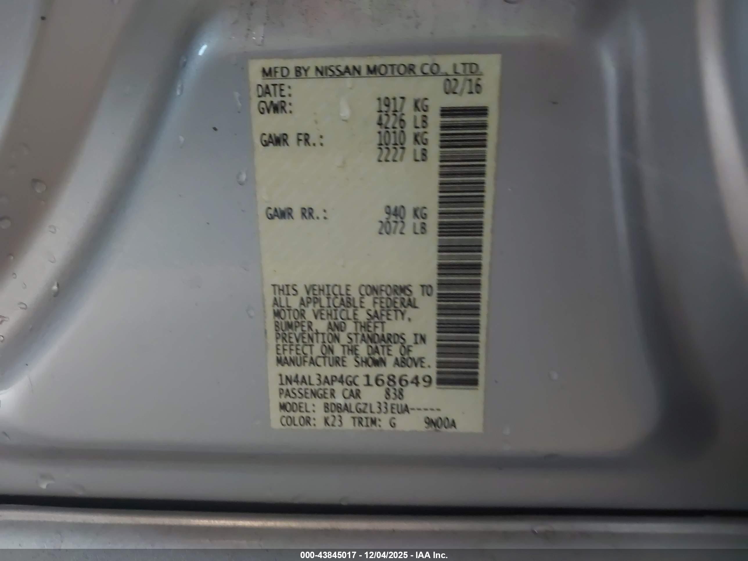 NISSAN ALTIMA image 9
