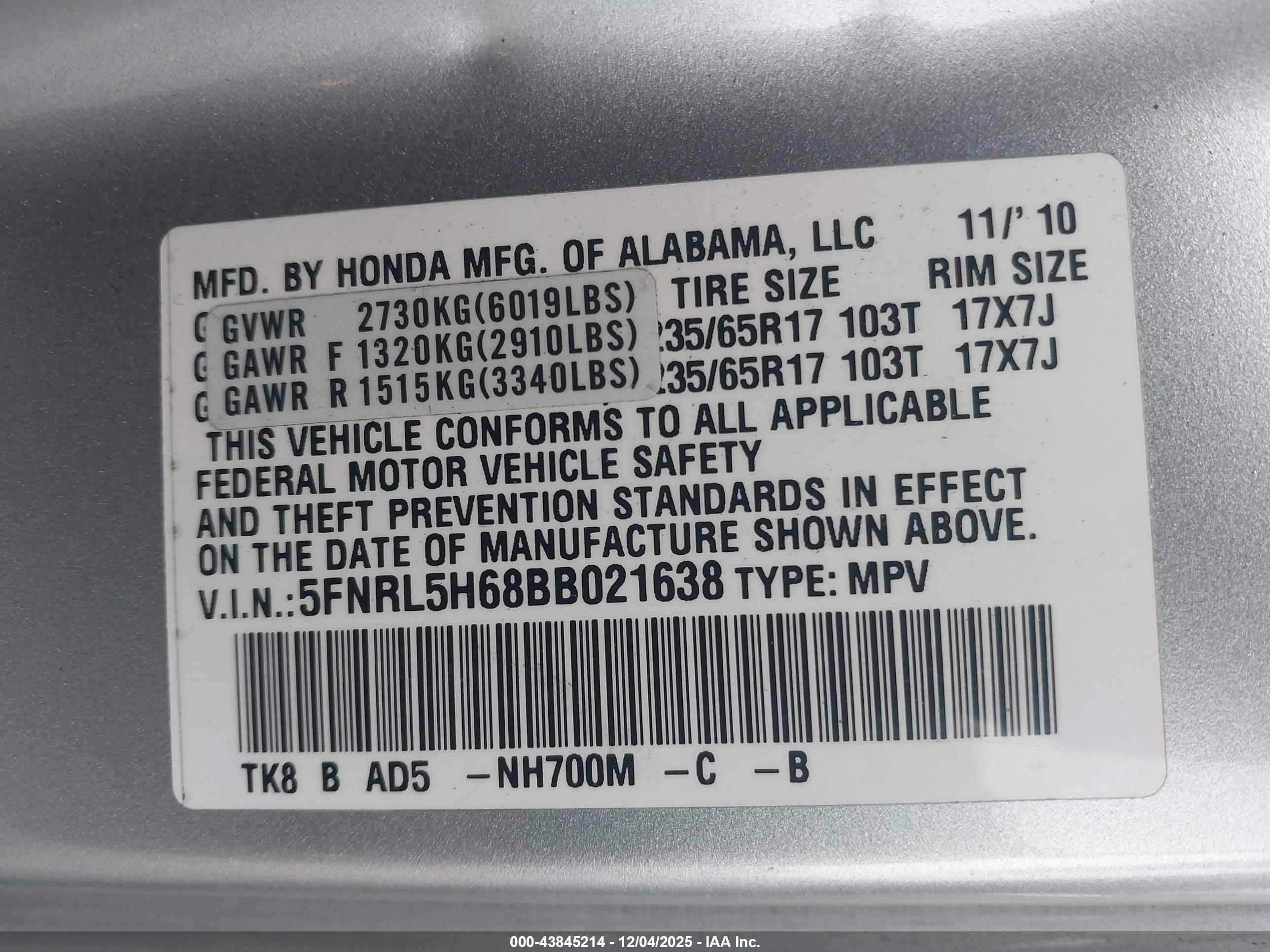 HONDA ODYSSEY image 9