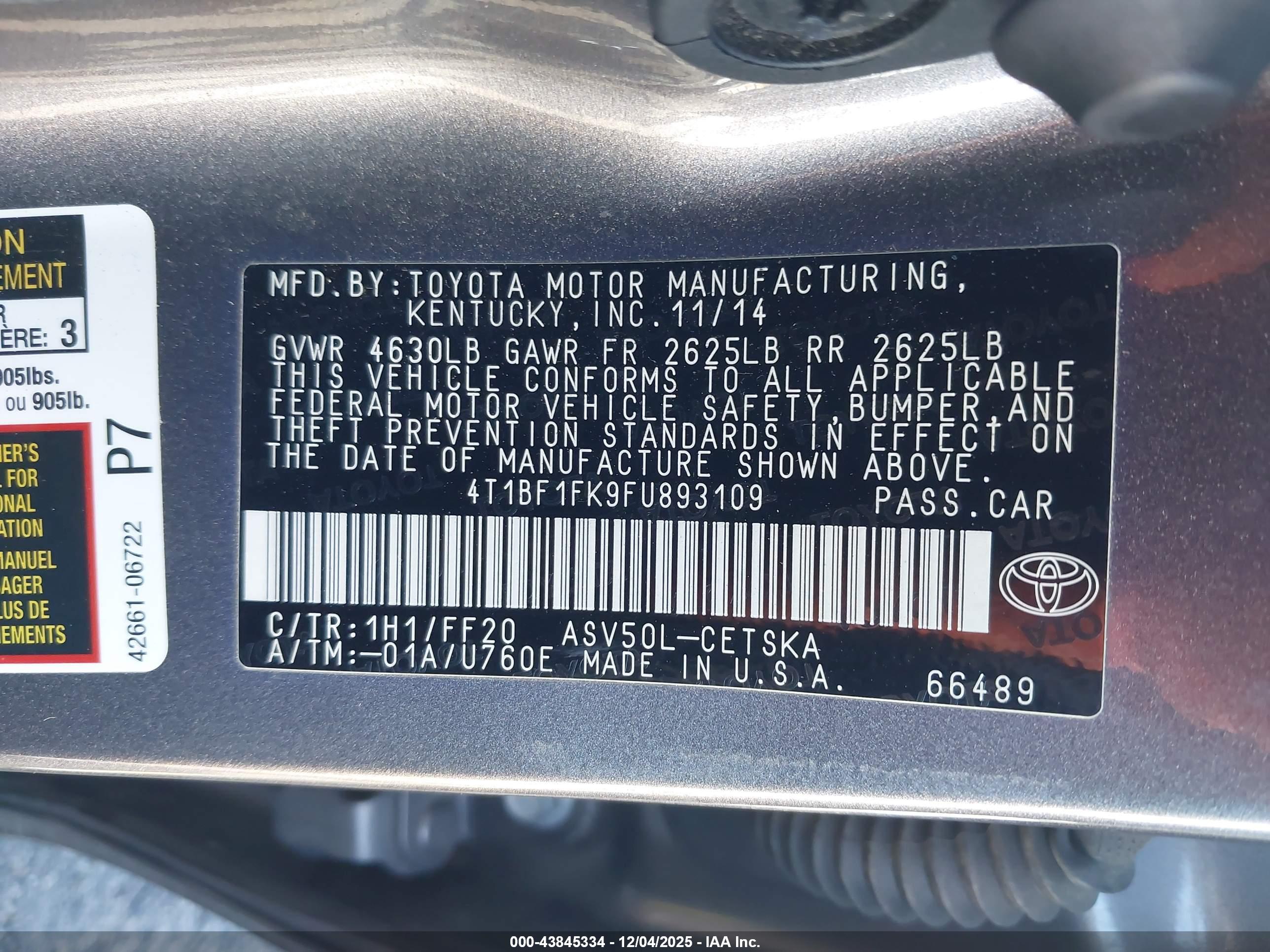 TOYOTA CAMRY image 9