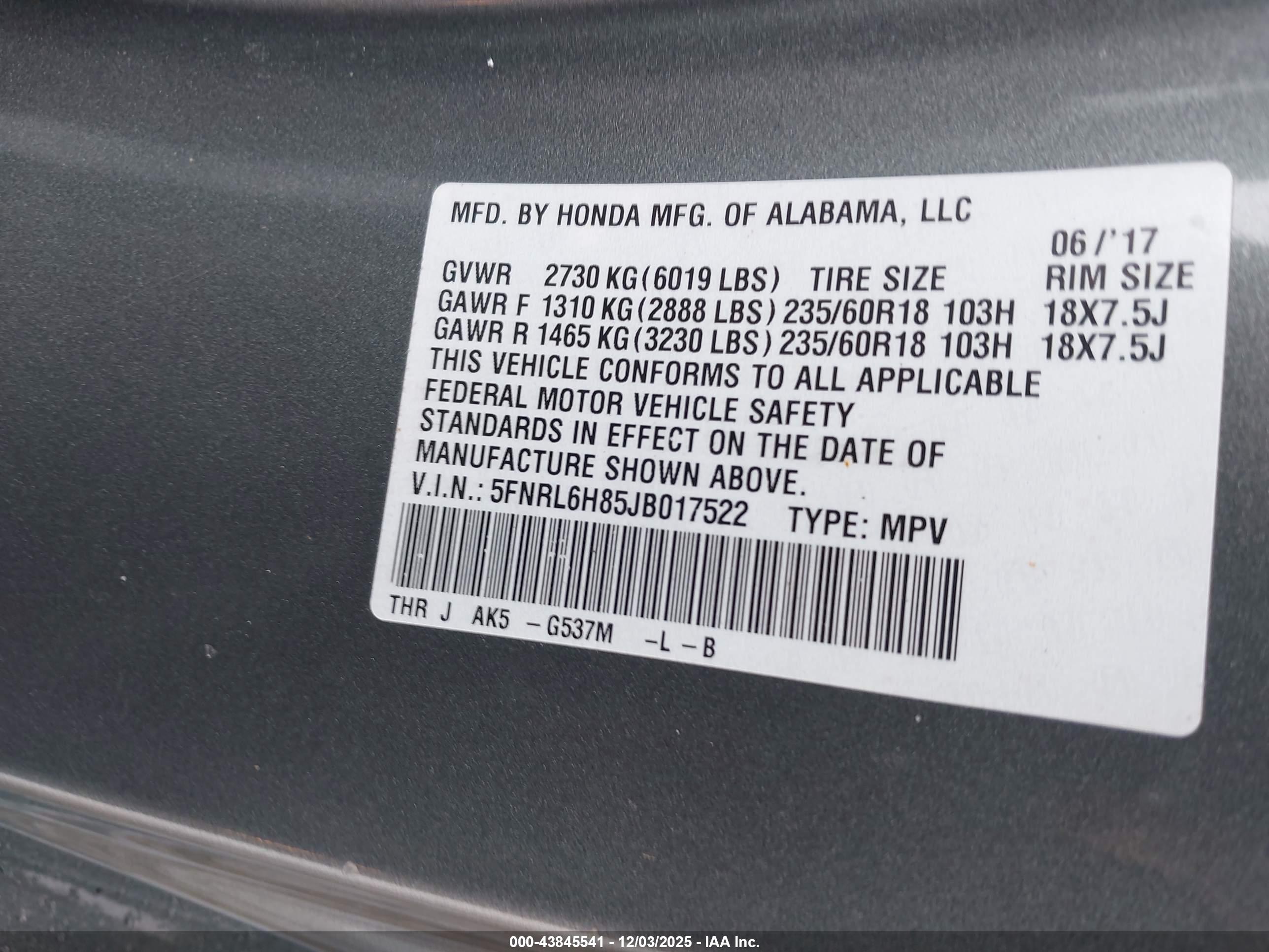 HONDA ODYSSEY image 9