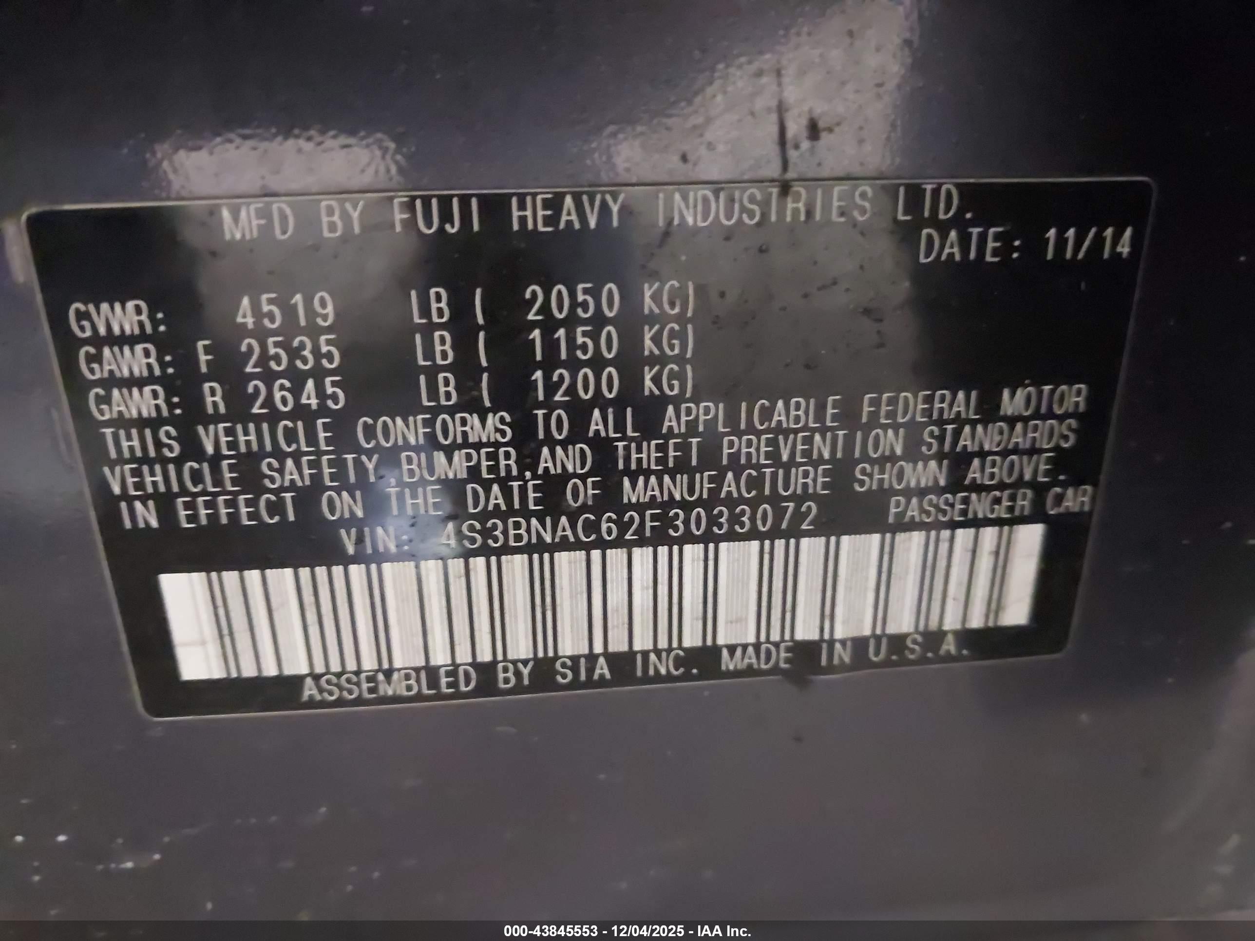 SUBARU LEGACY image 9
