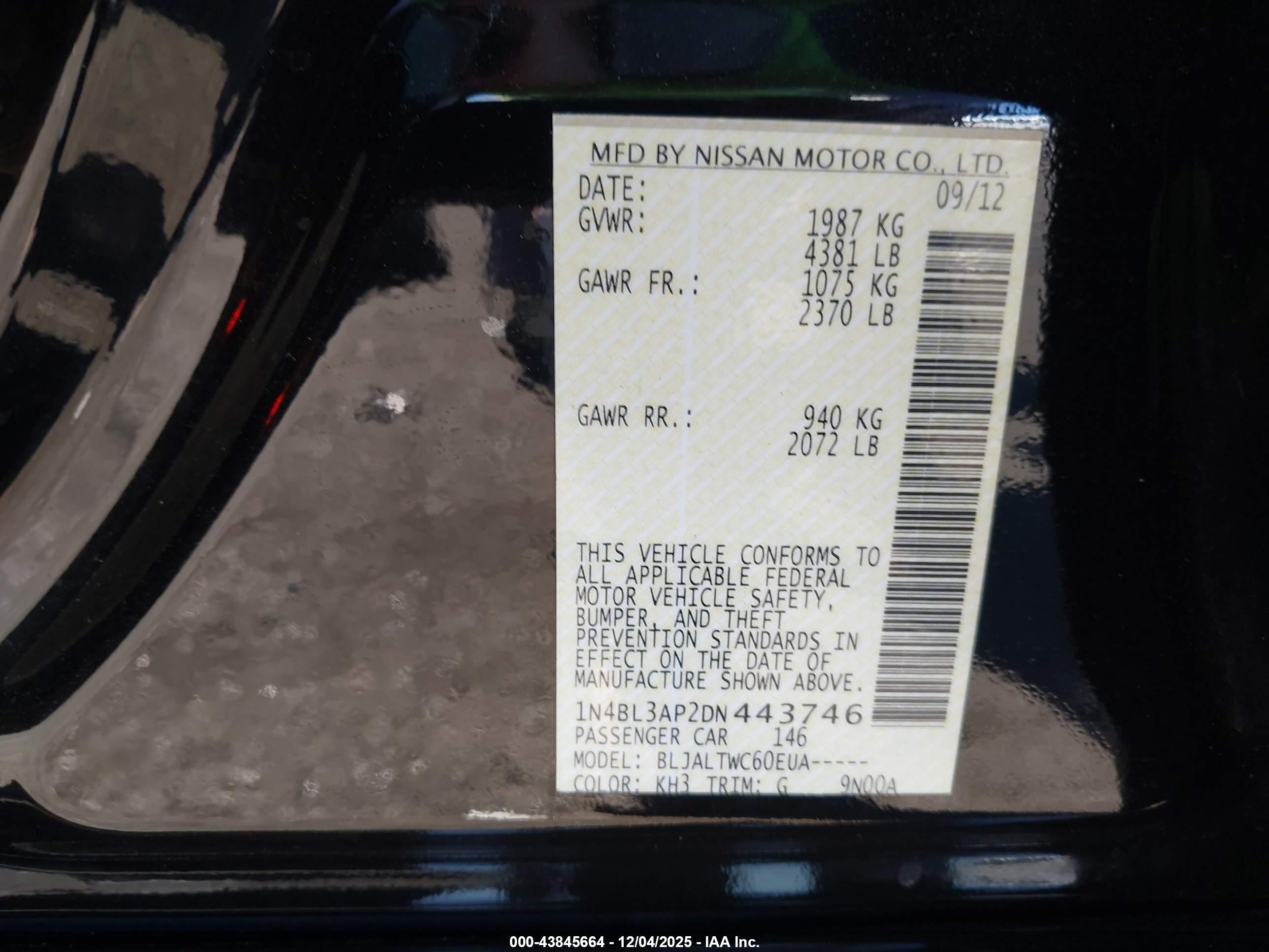NISSAN ALTIMA image 9