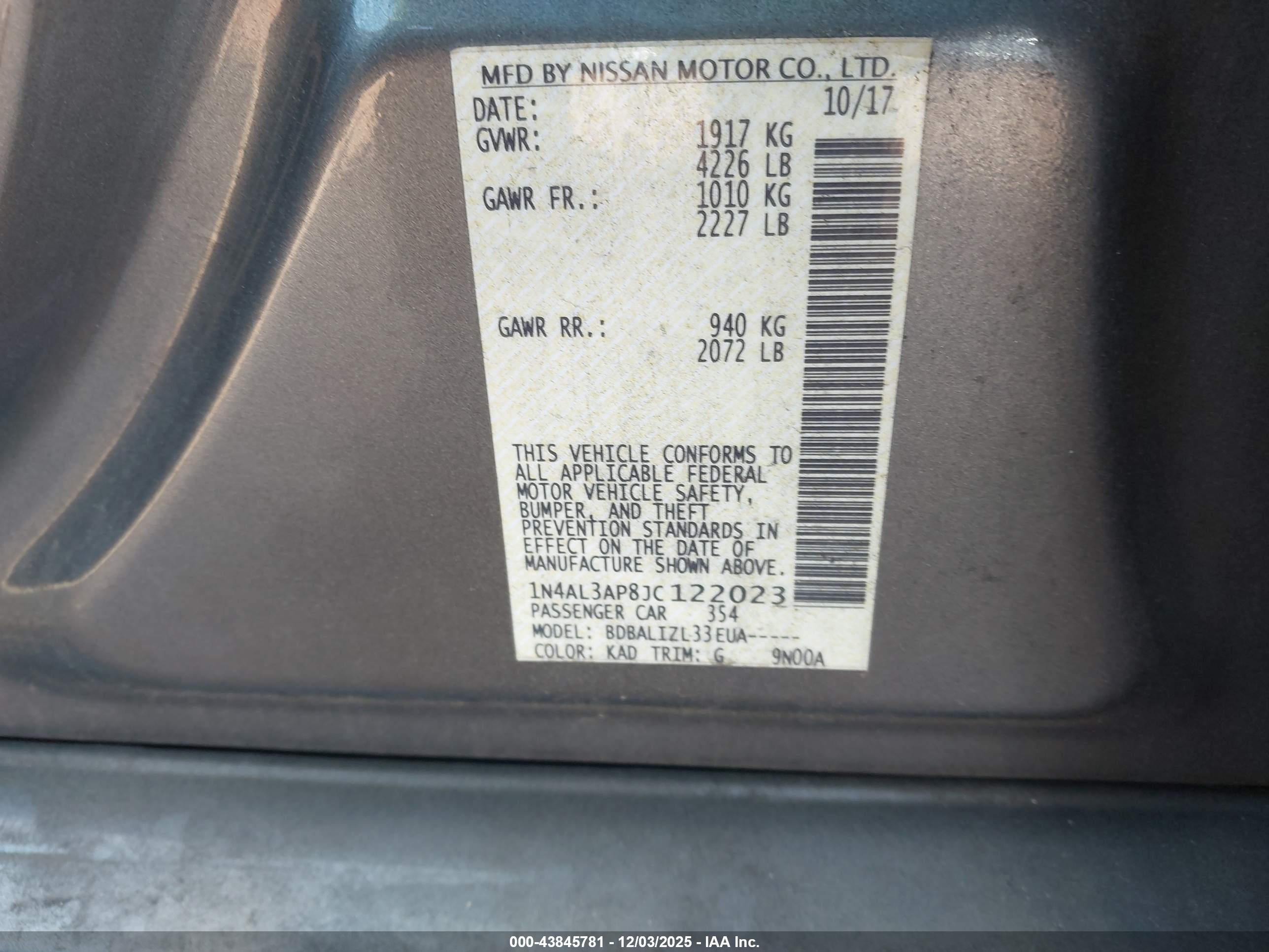 NISSAN ALTIMA image 9