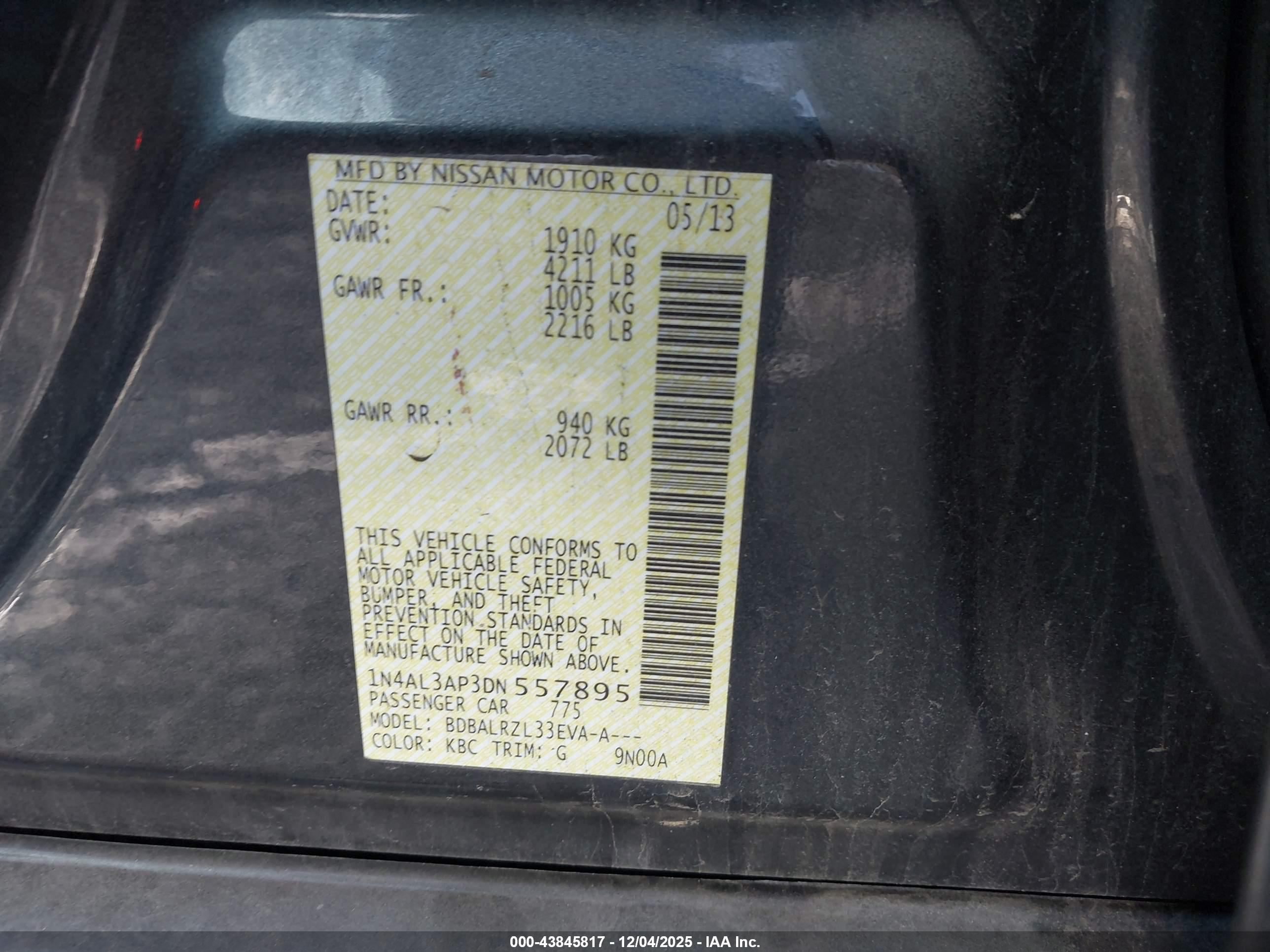 NISSAN ALTIMA image 9