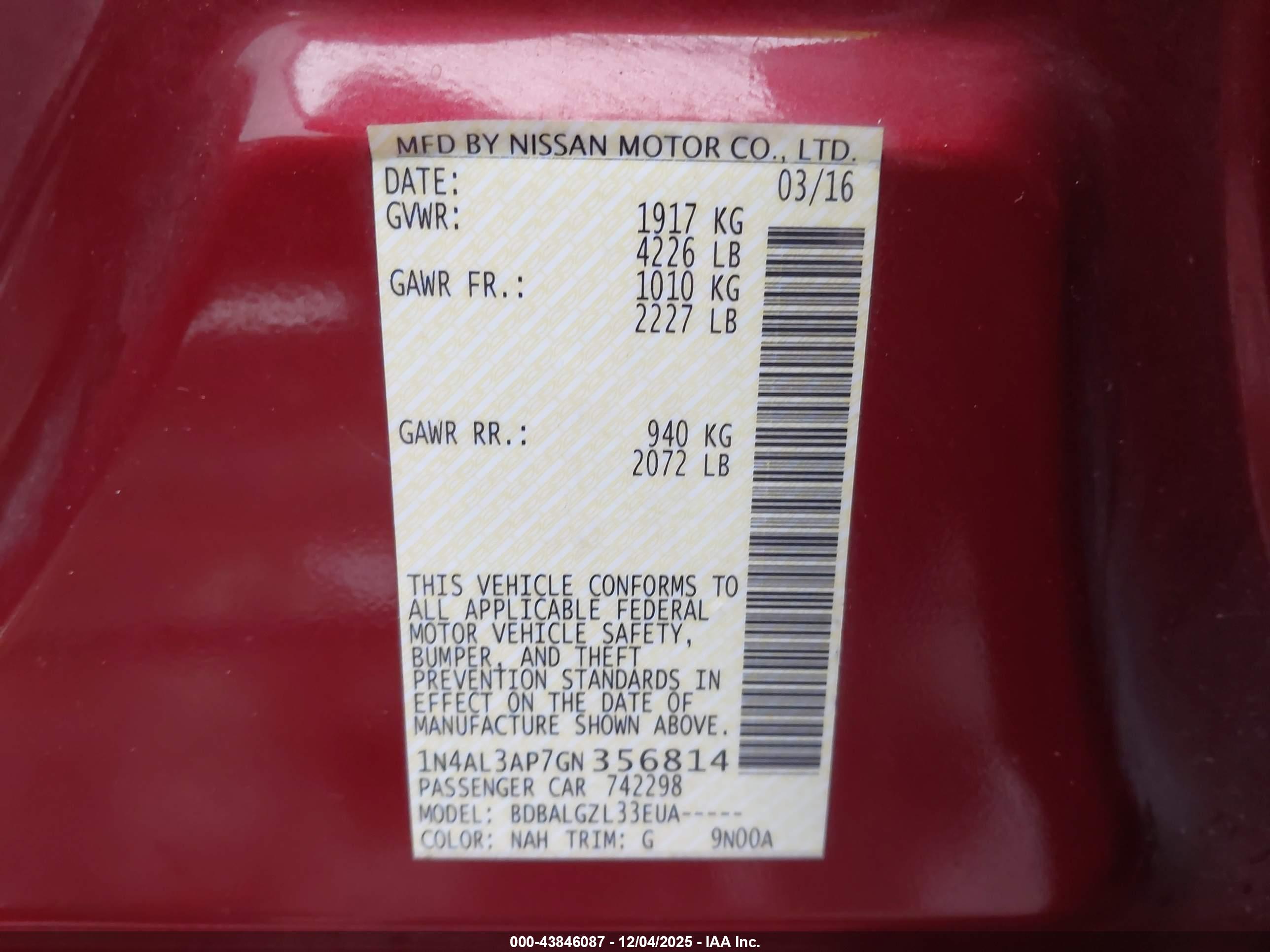 NISSAN ALTIMA image 9