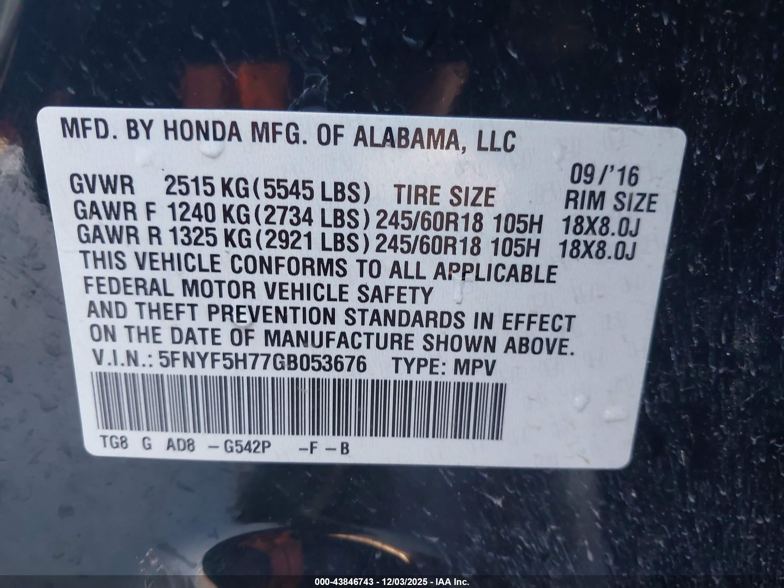 HONDA PILOT image 9
