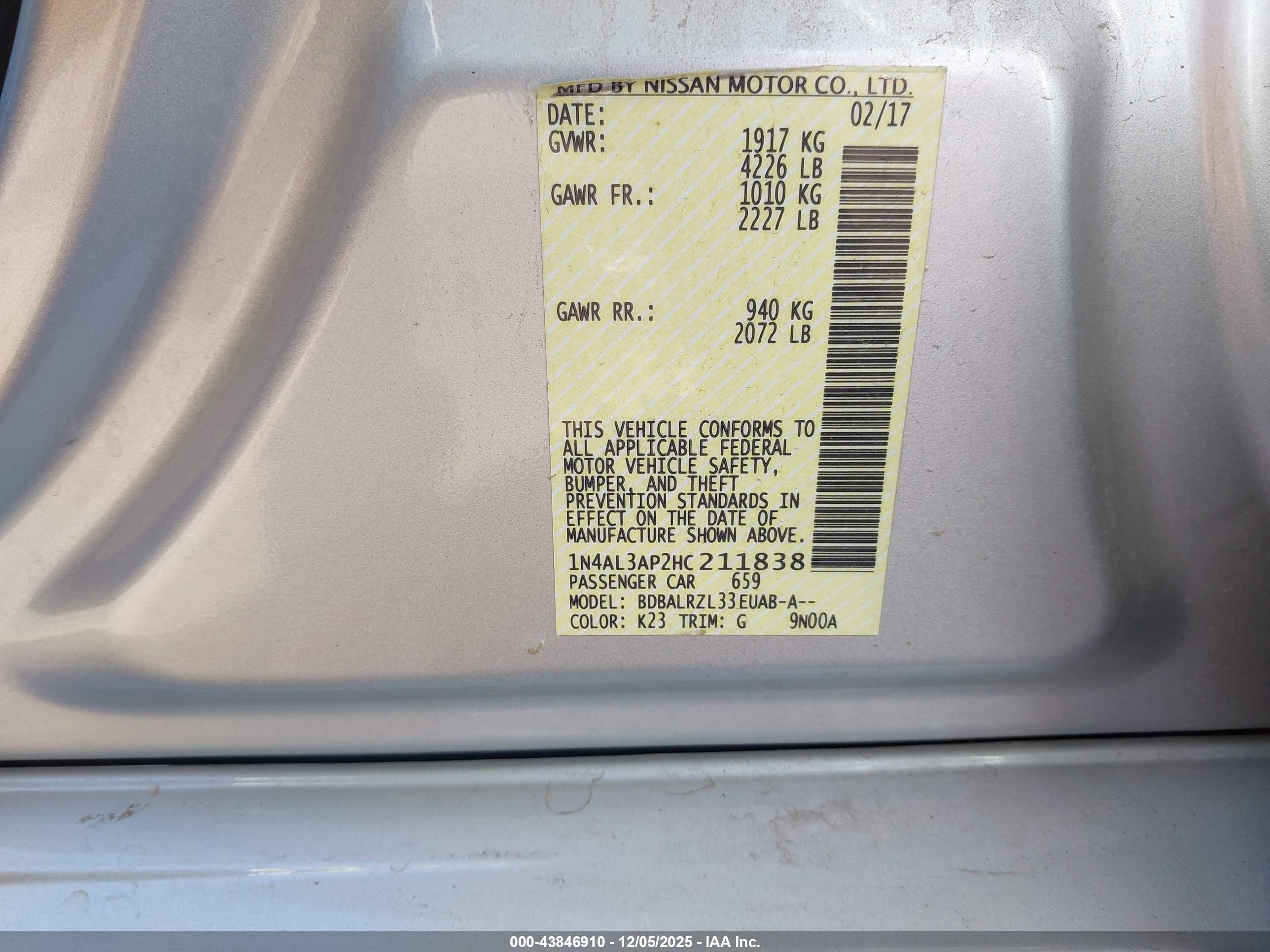NISSAN ALTIMA image 9