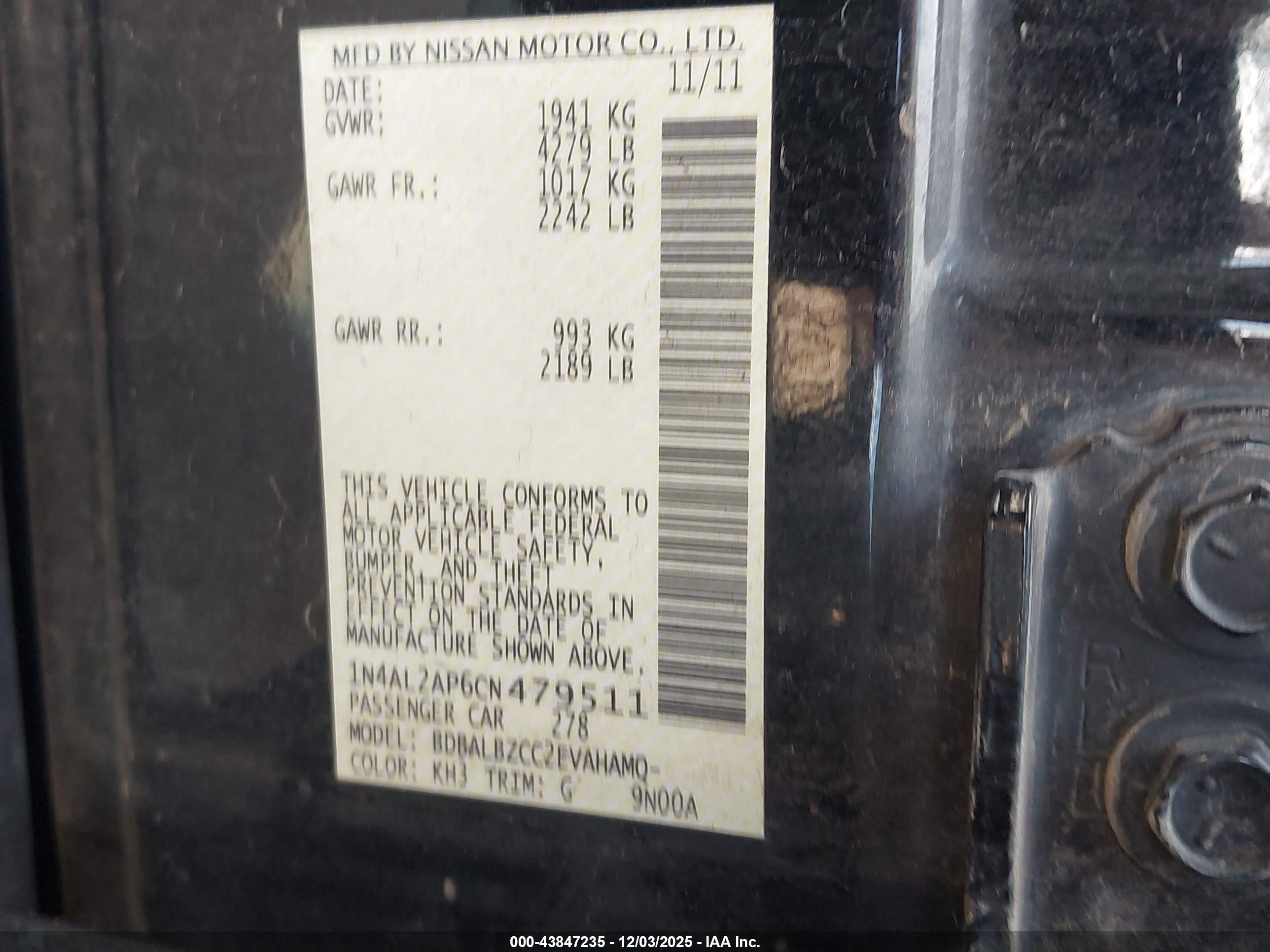 NISSAN ALTIMA image 9