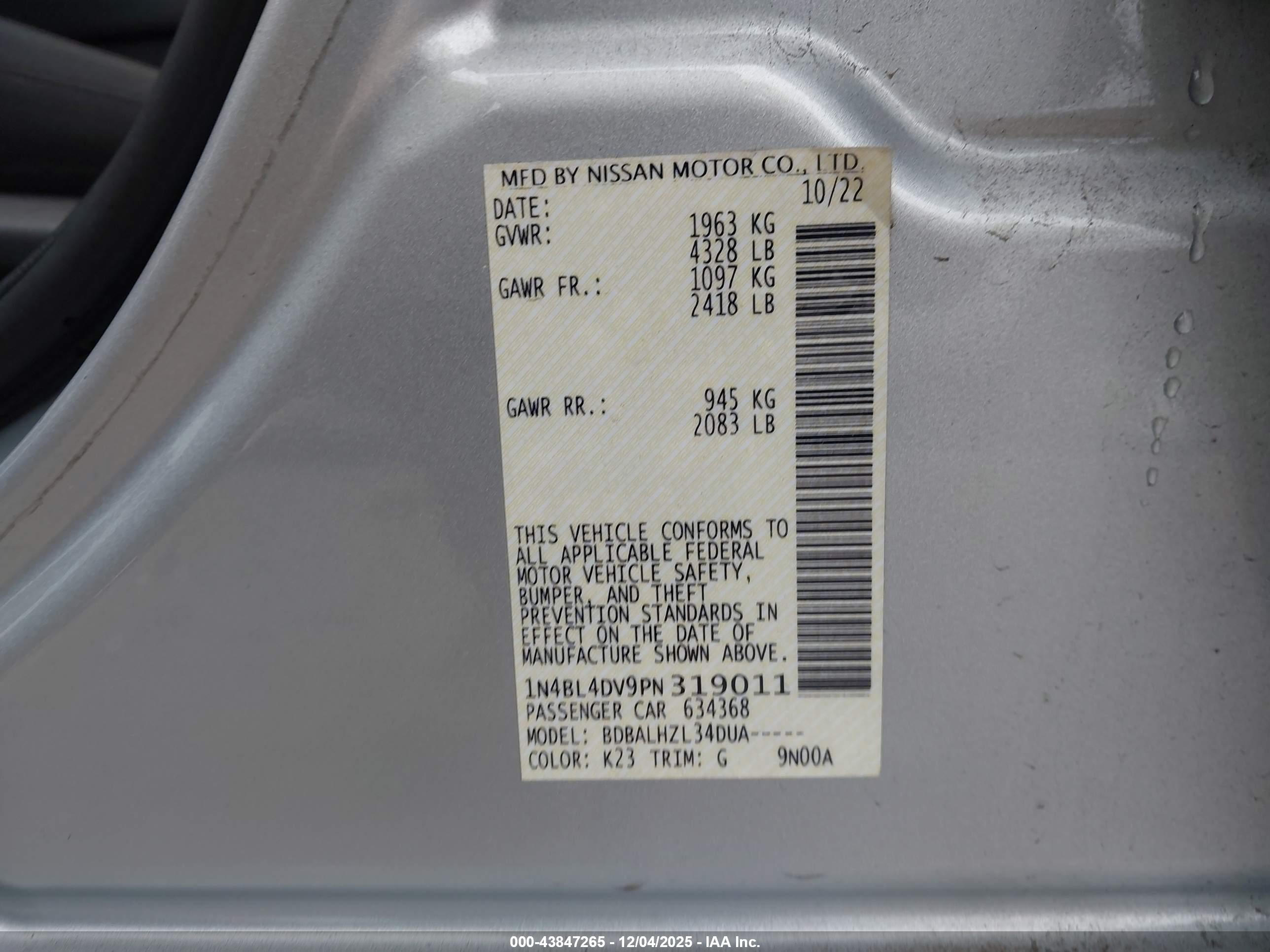 NISSAN ALTIMA image 9