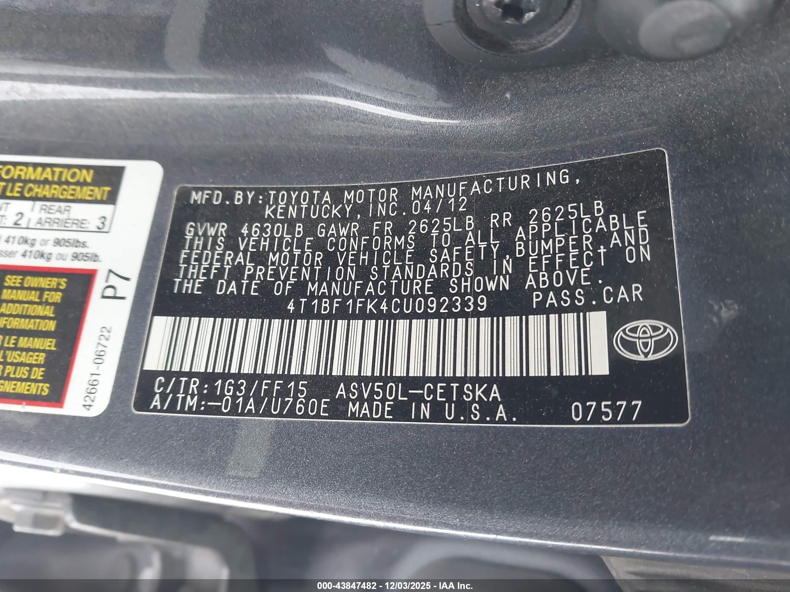 TOYOTA CAMRY image 9
