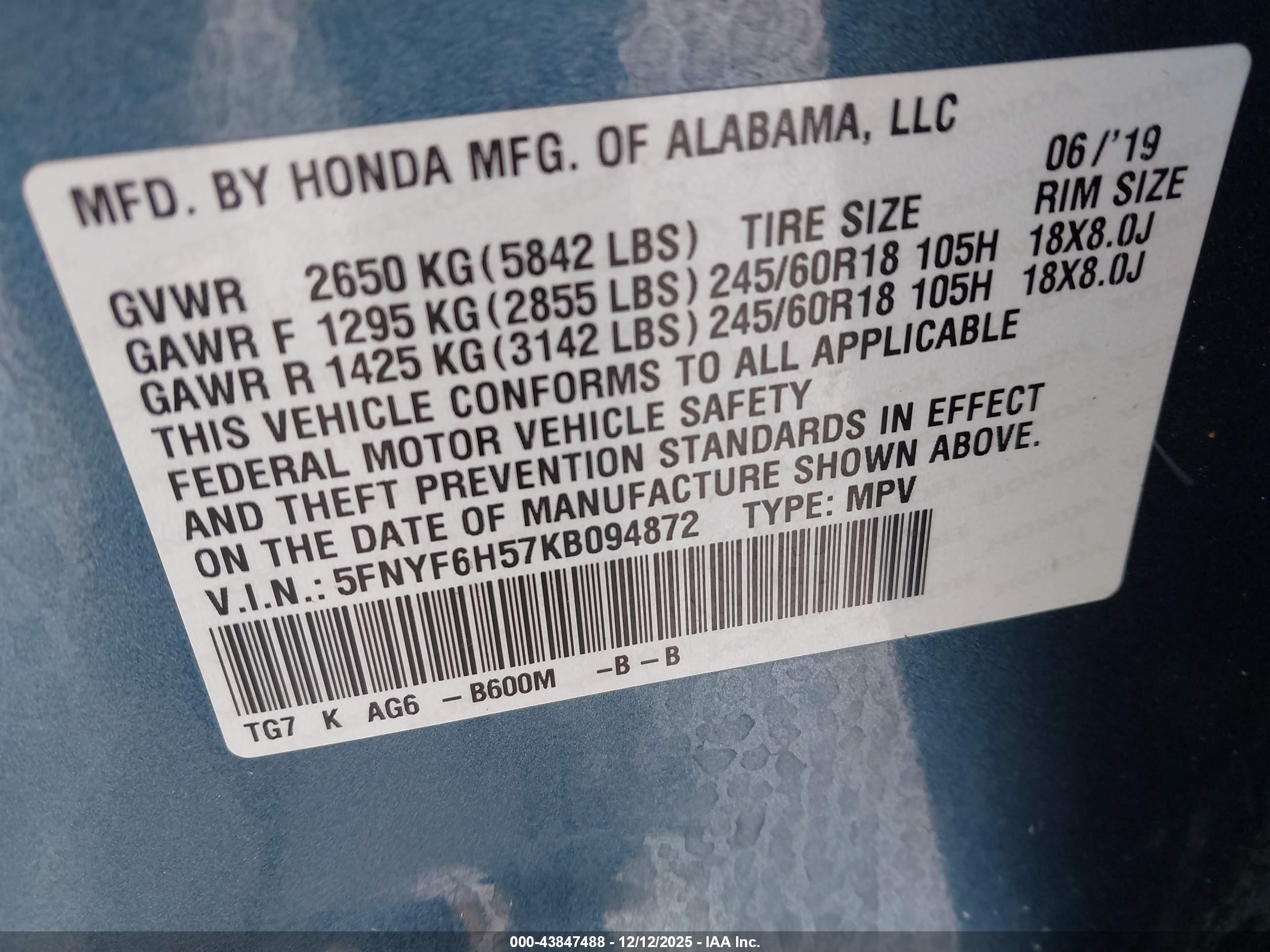 HONDA PILOT image 9