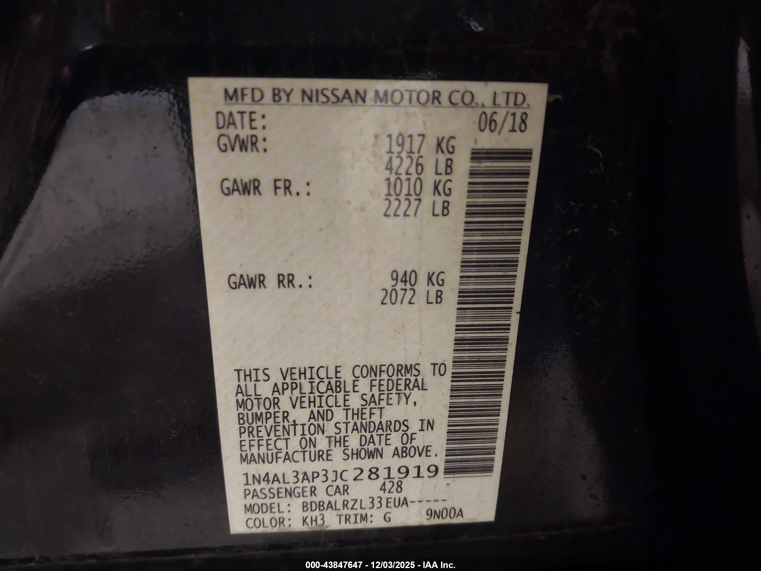 NISSAN ALTIMA image 9