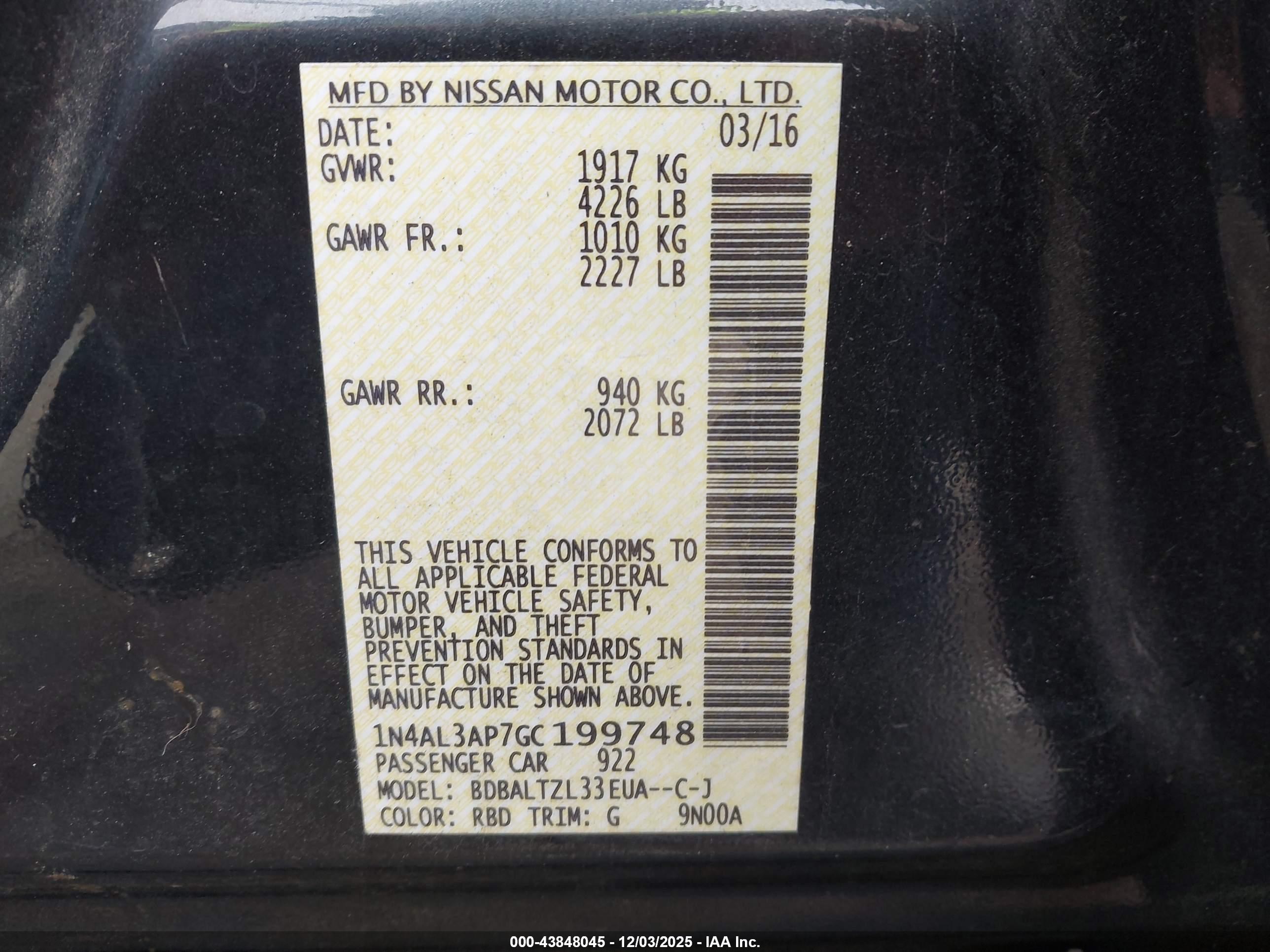 NISSAN ALTIMA image 9