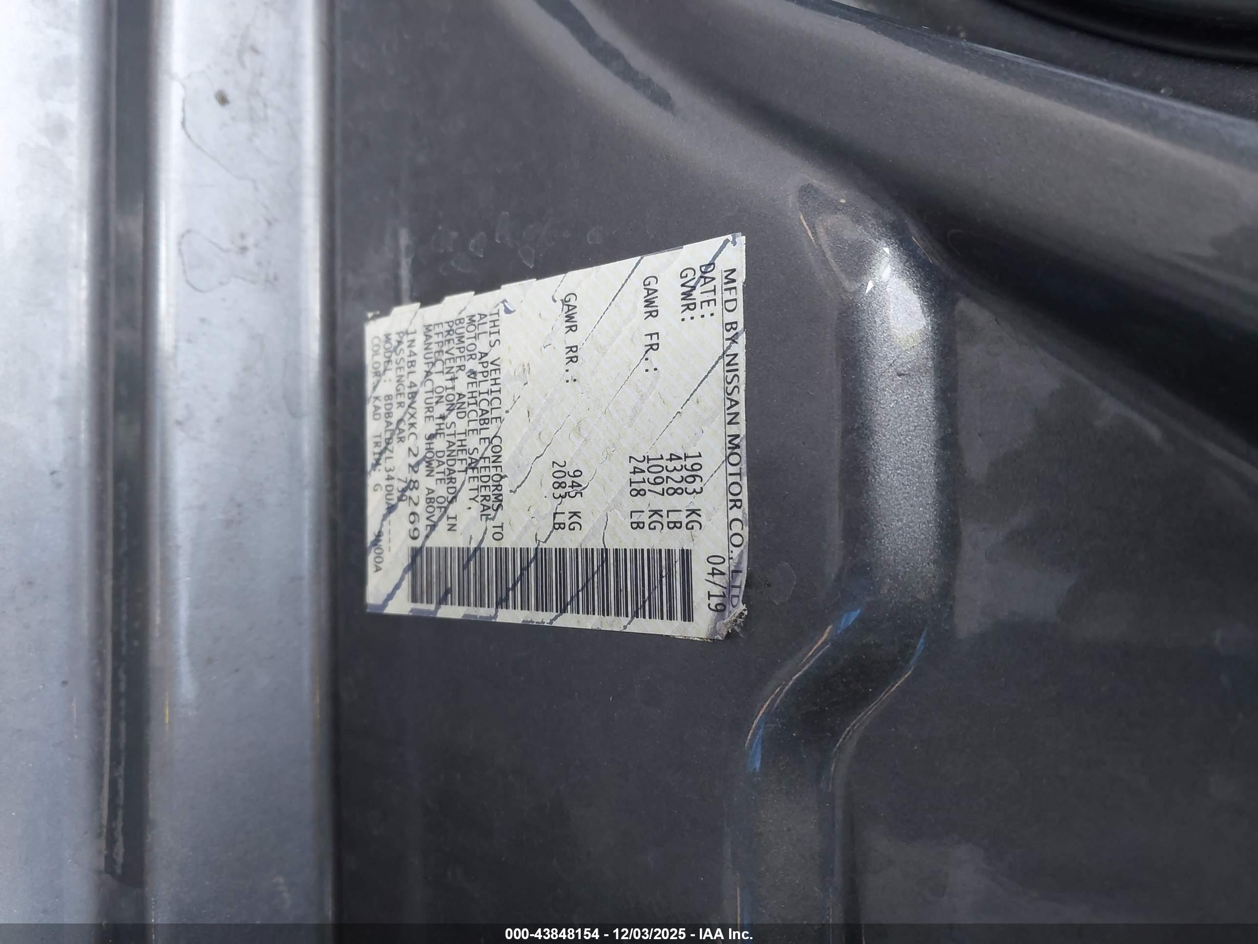 NISSAN ALTIMA image 9