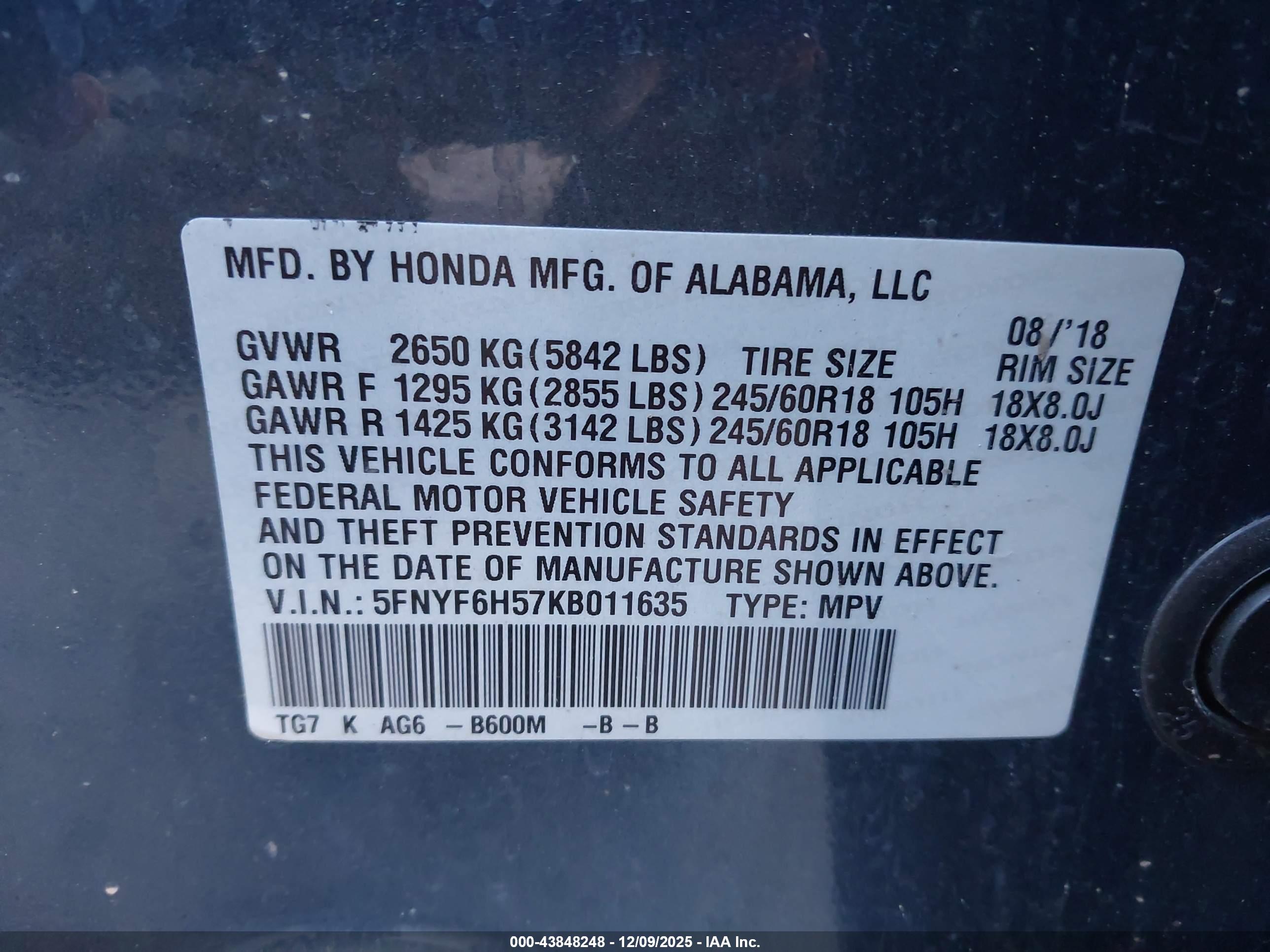 HONDA PILOT image 9
