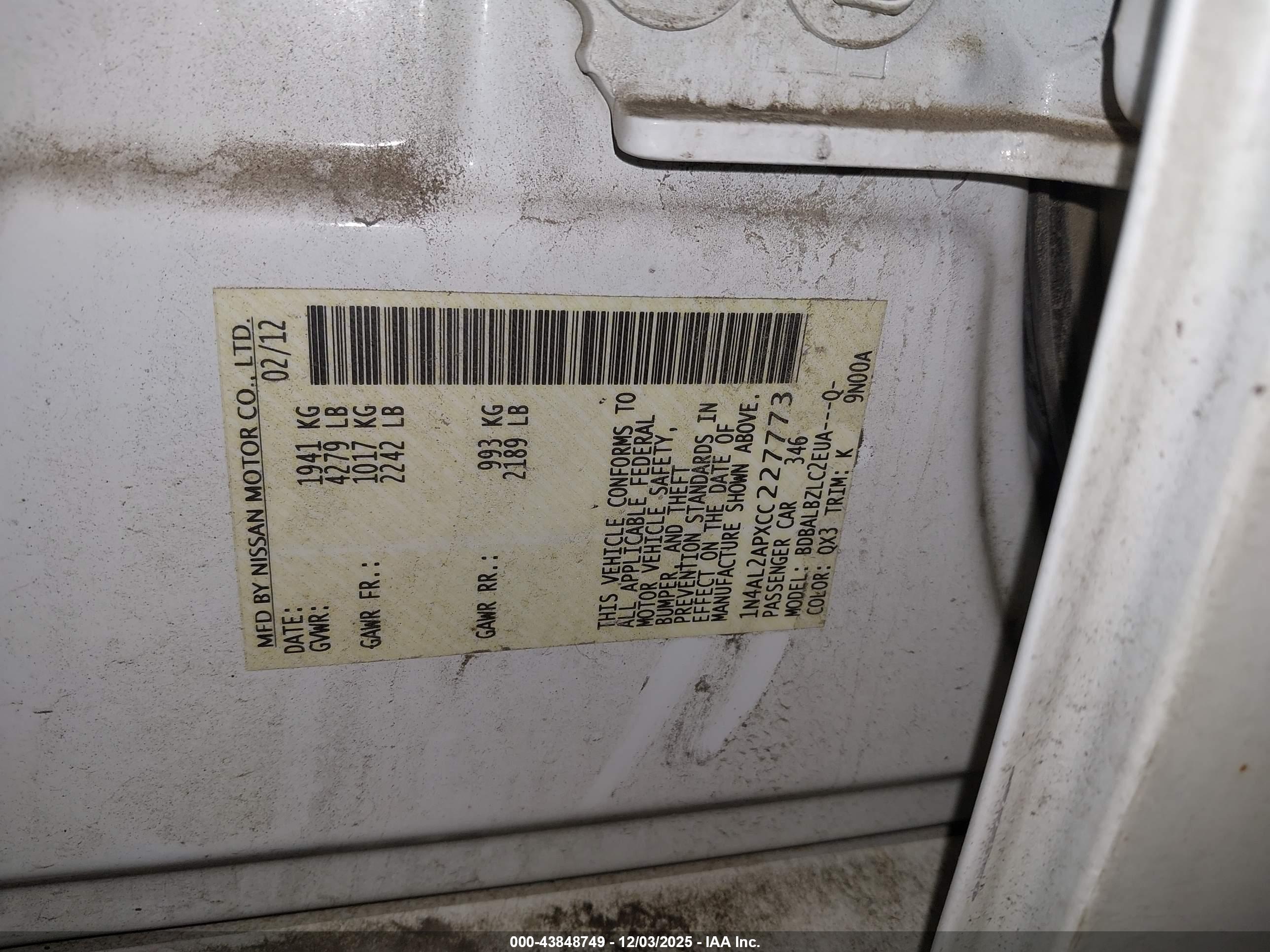 NISSAN ALTIMA image 9