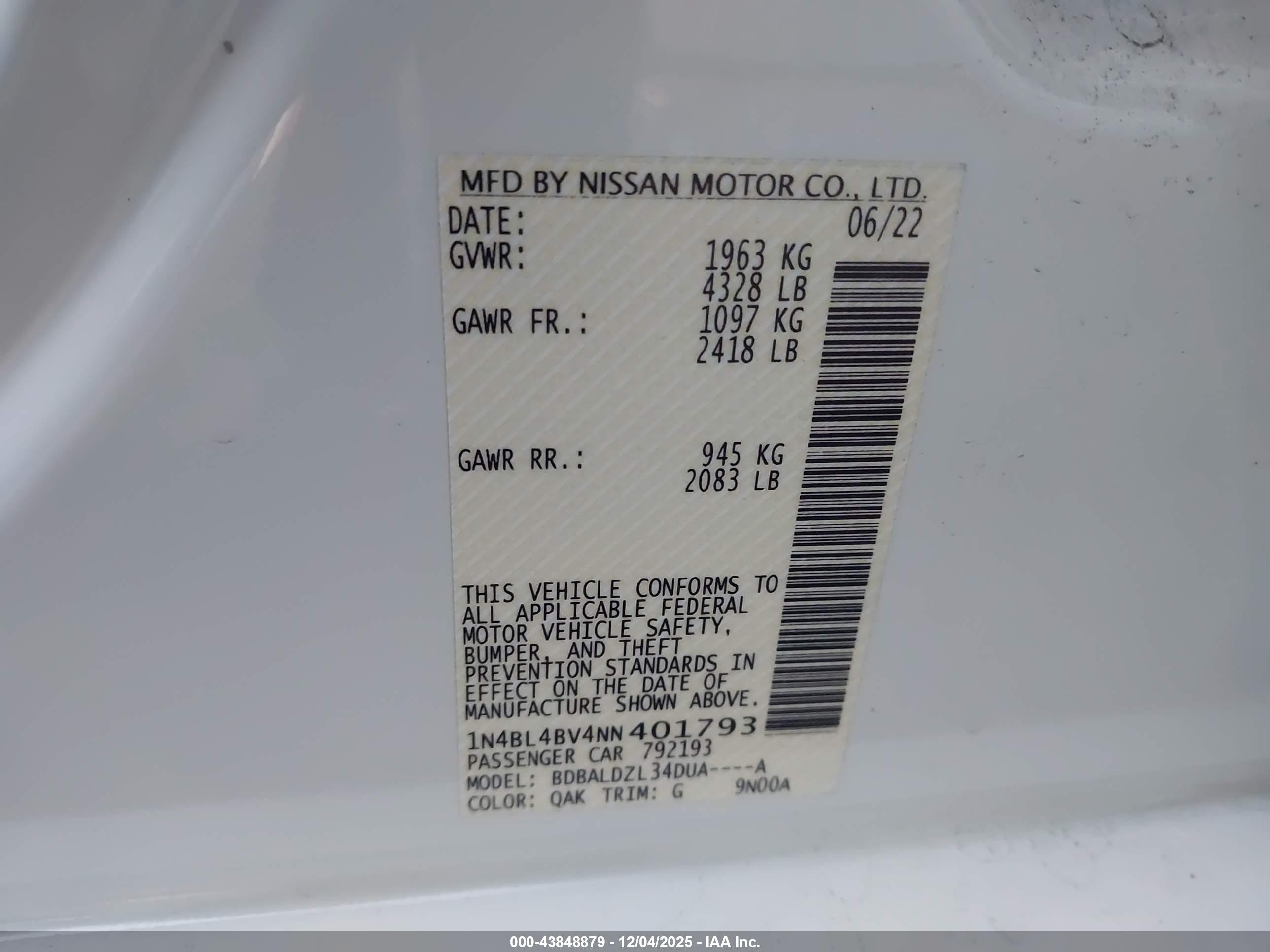 NISSAN ALTIMA image 9