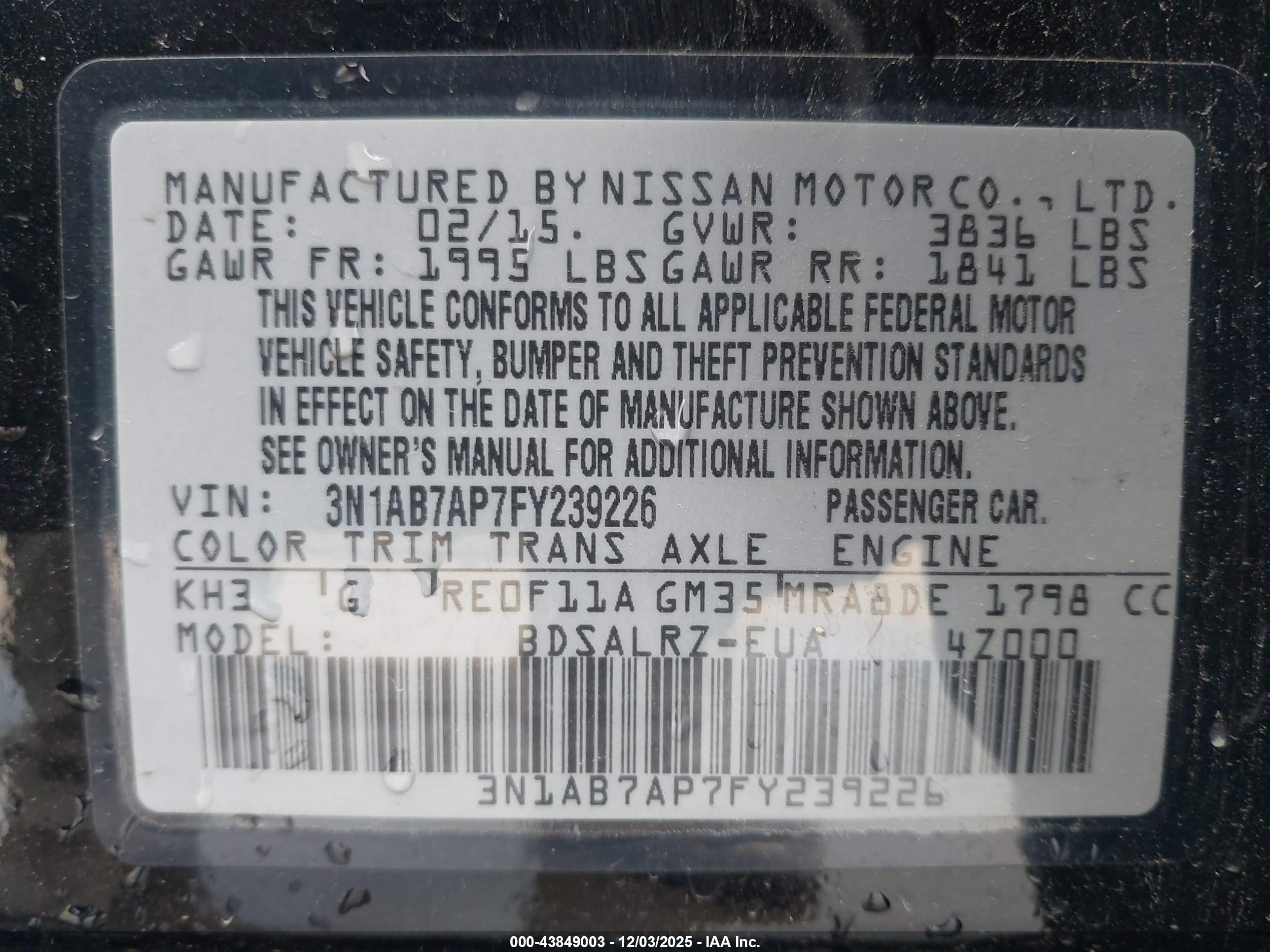 NISSAN SENTRA image 9